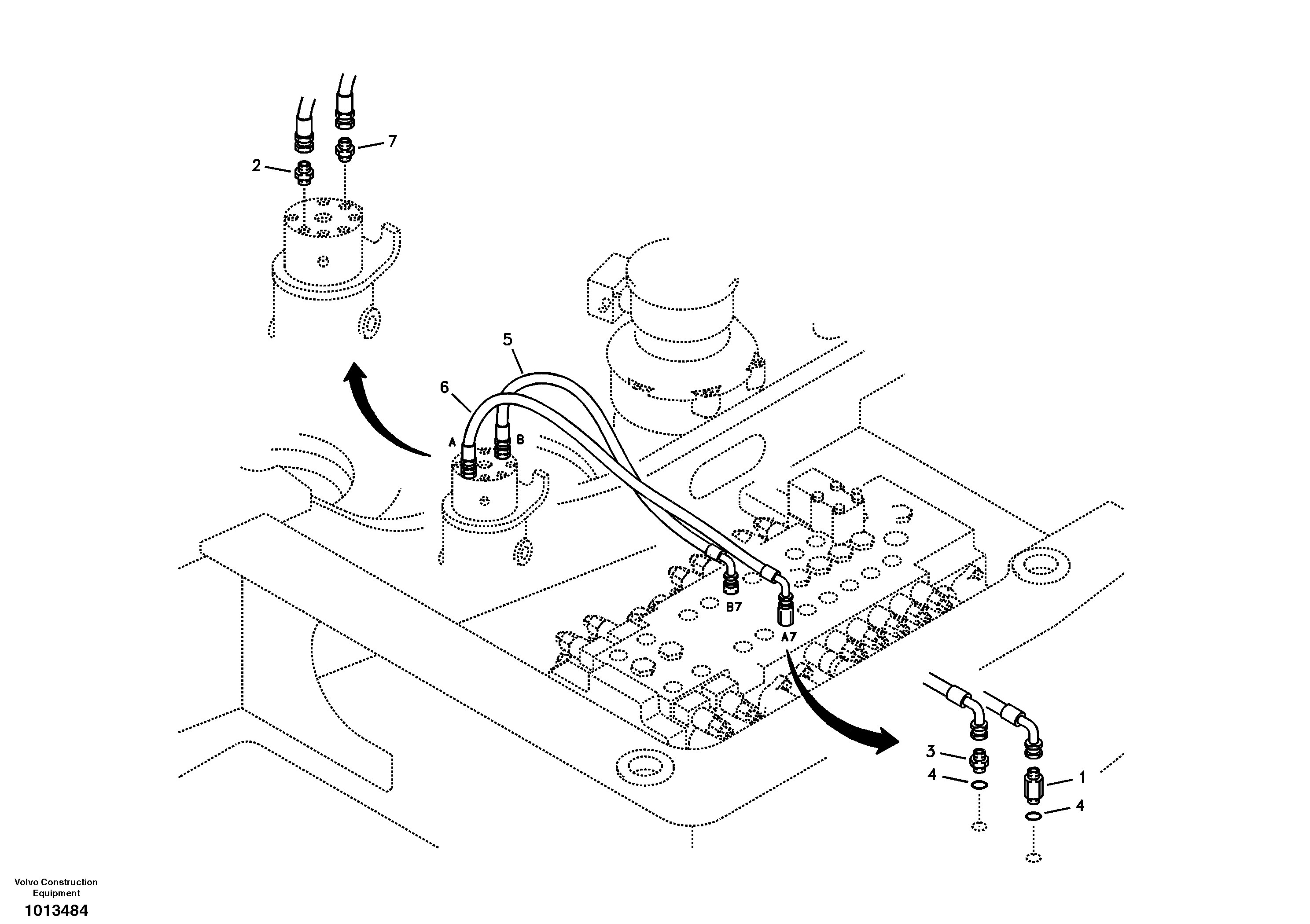 Working hydraulic, dozer blade — volvo parts diagram