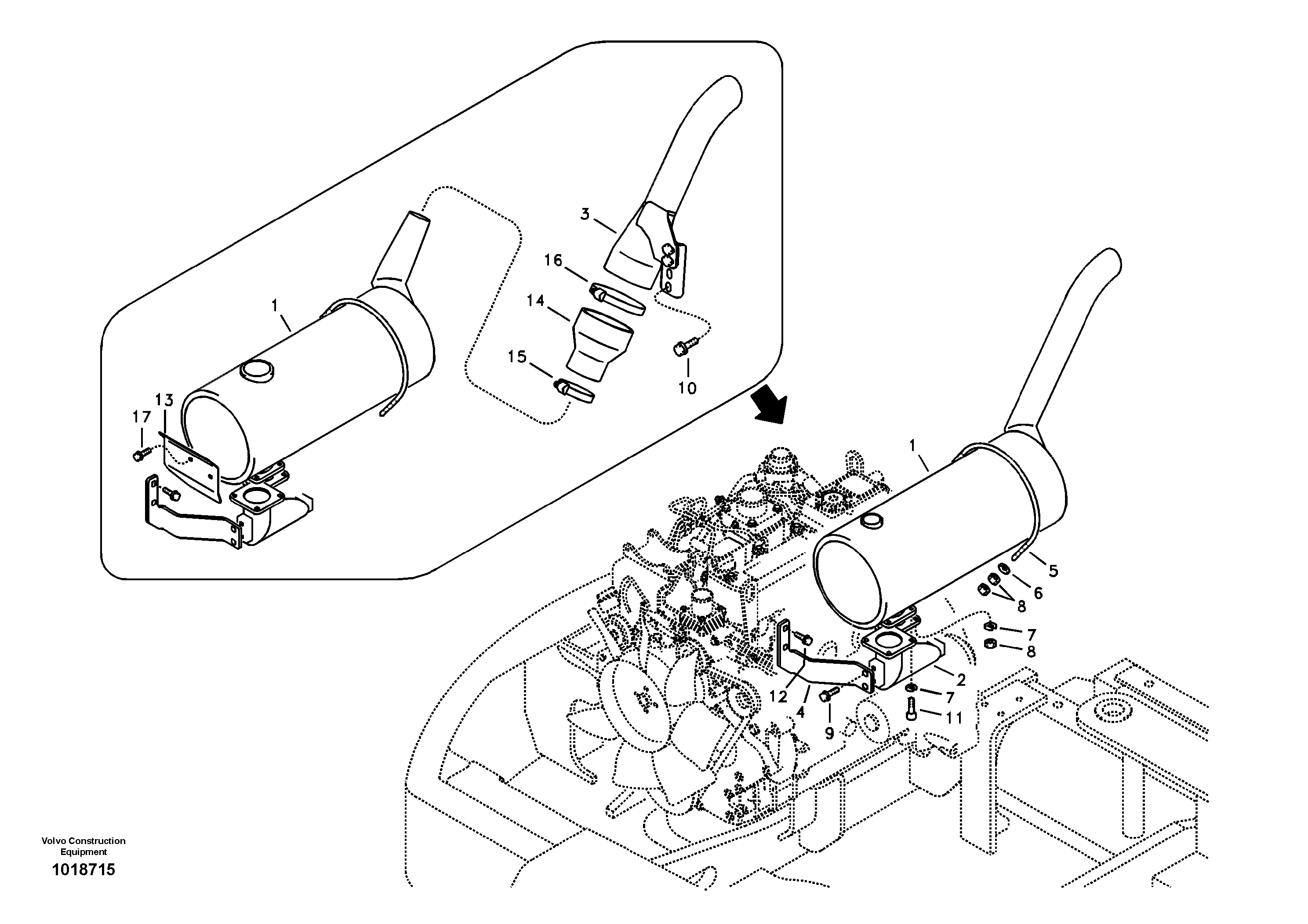 Exhaust system — volvo parts diagram