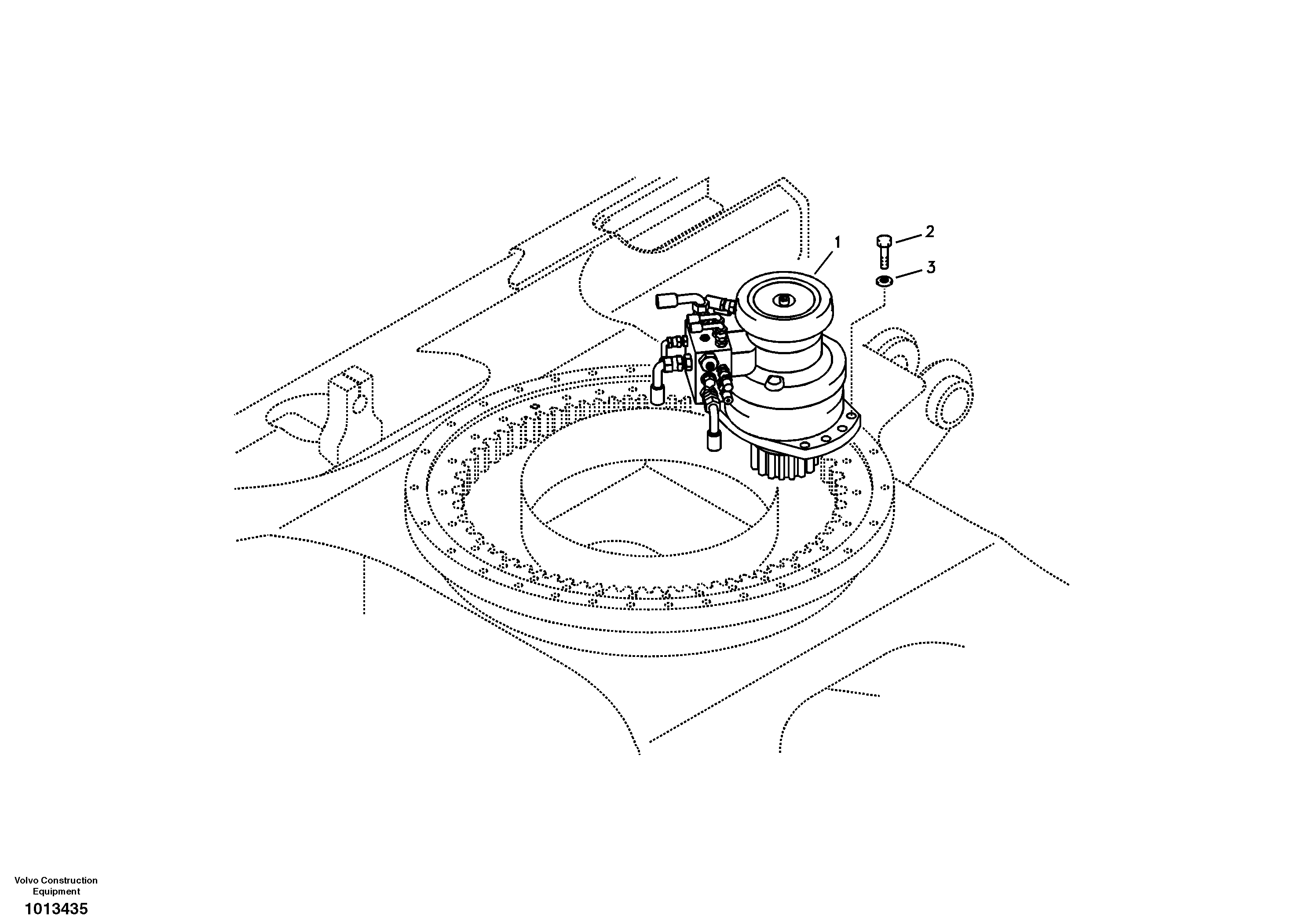 Swing motor with mounting parts — volvo parts diagram