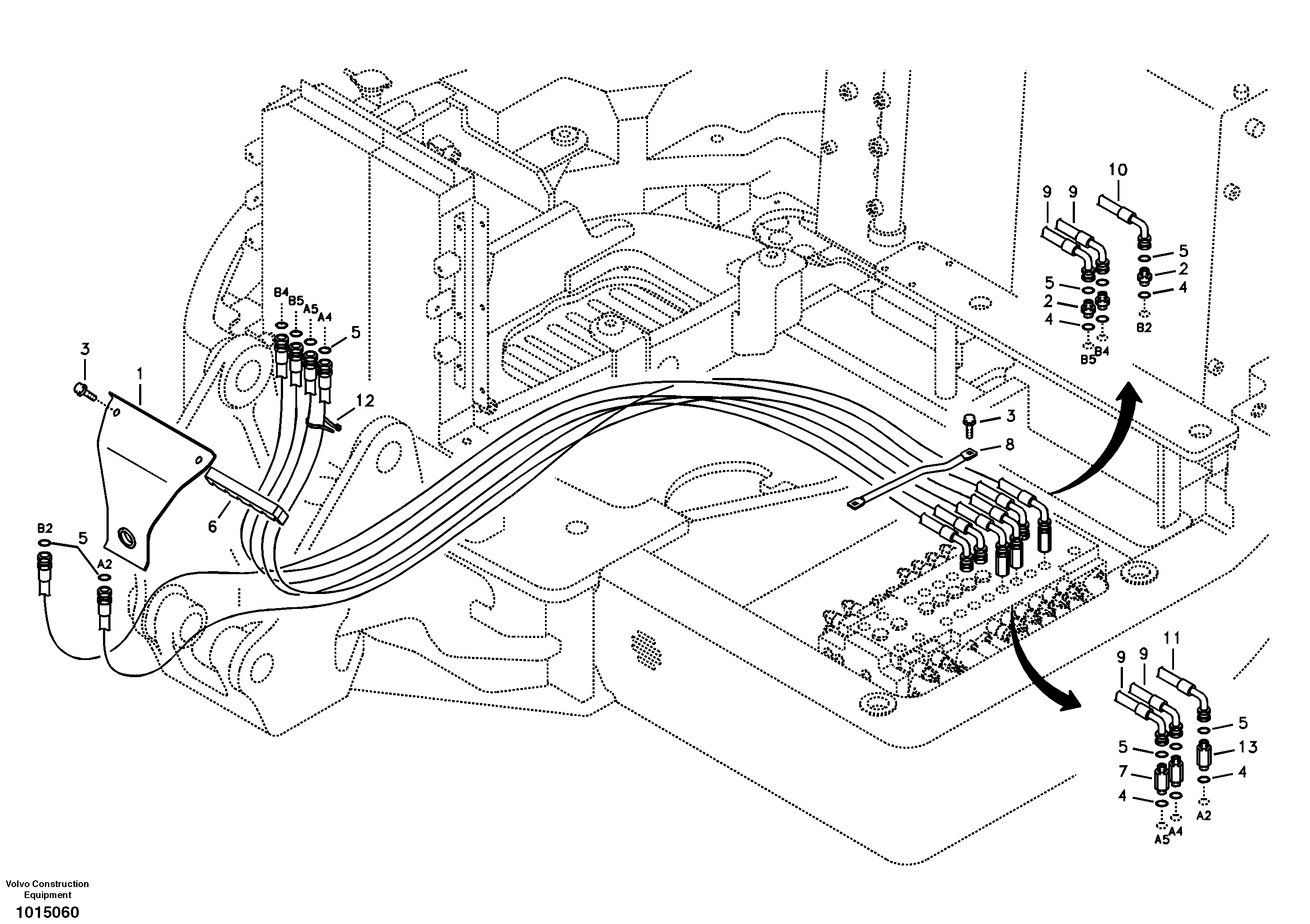 Hydraulic system, attachment line — volvo parts diagram