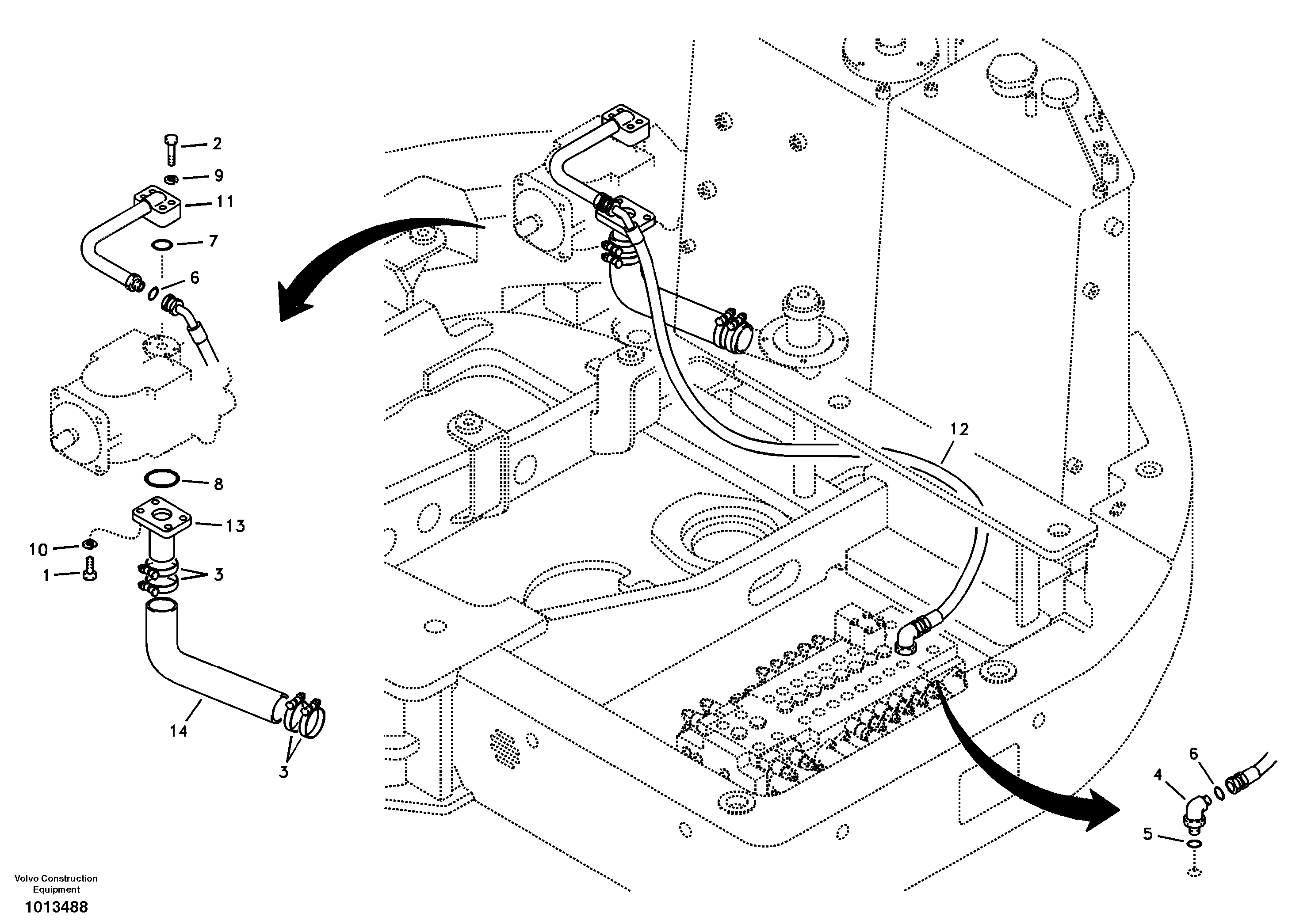 Hydraulic system, suction line — volvo parts diagram