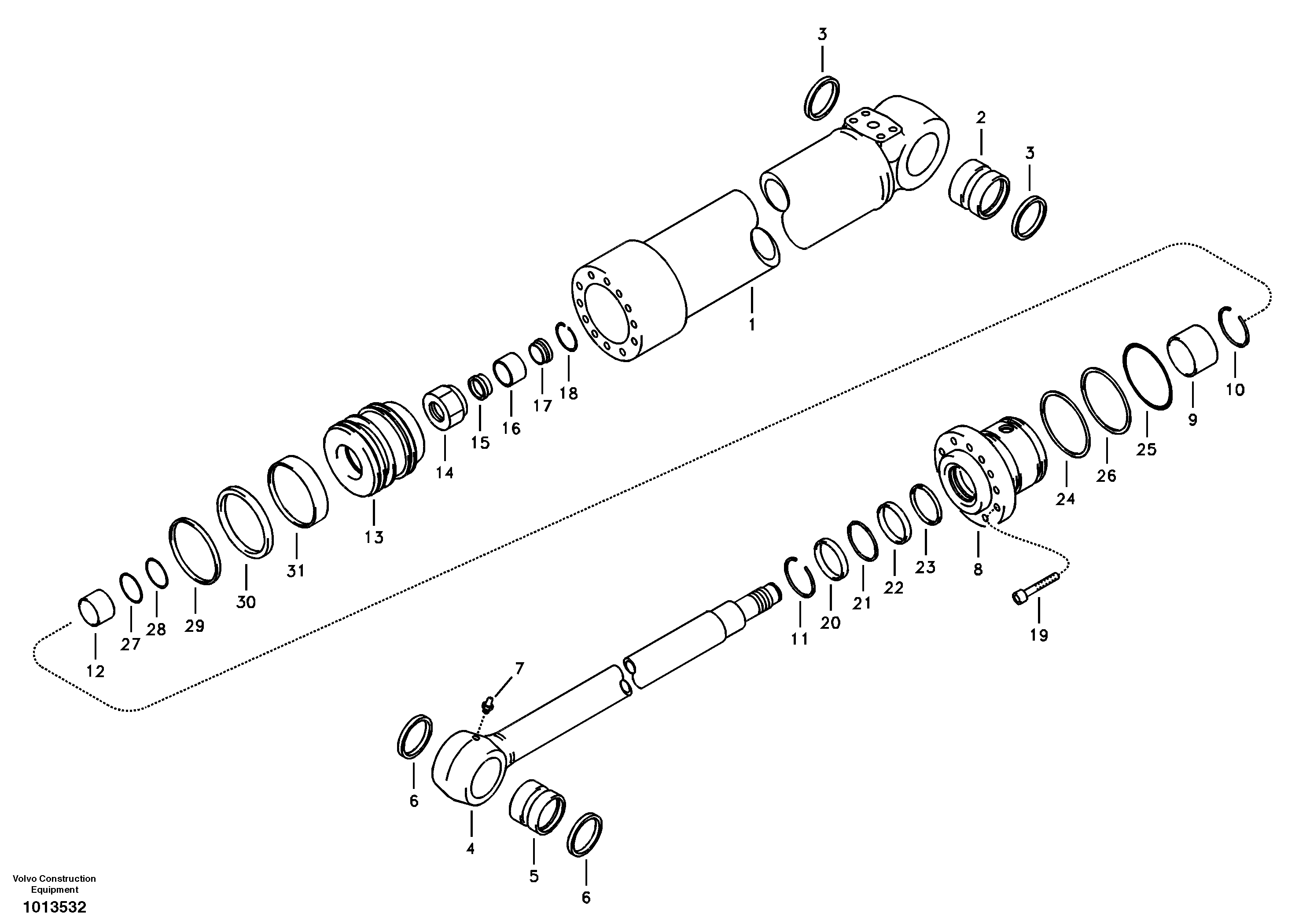 Boom swing cylinder — volvo parts diagram