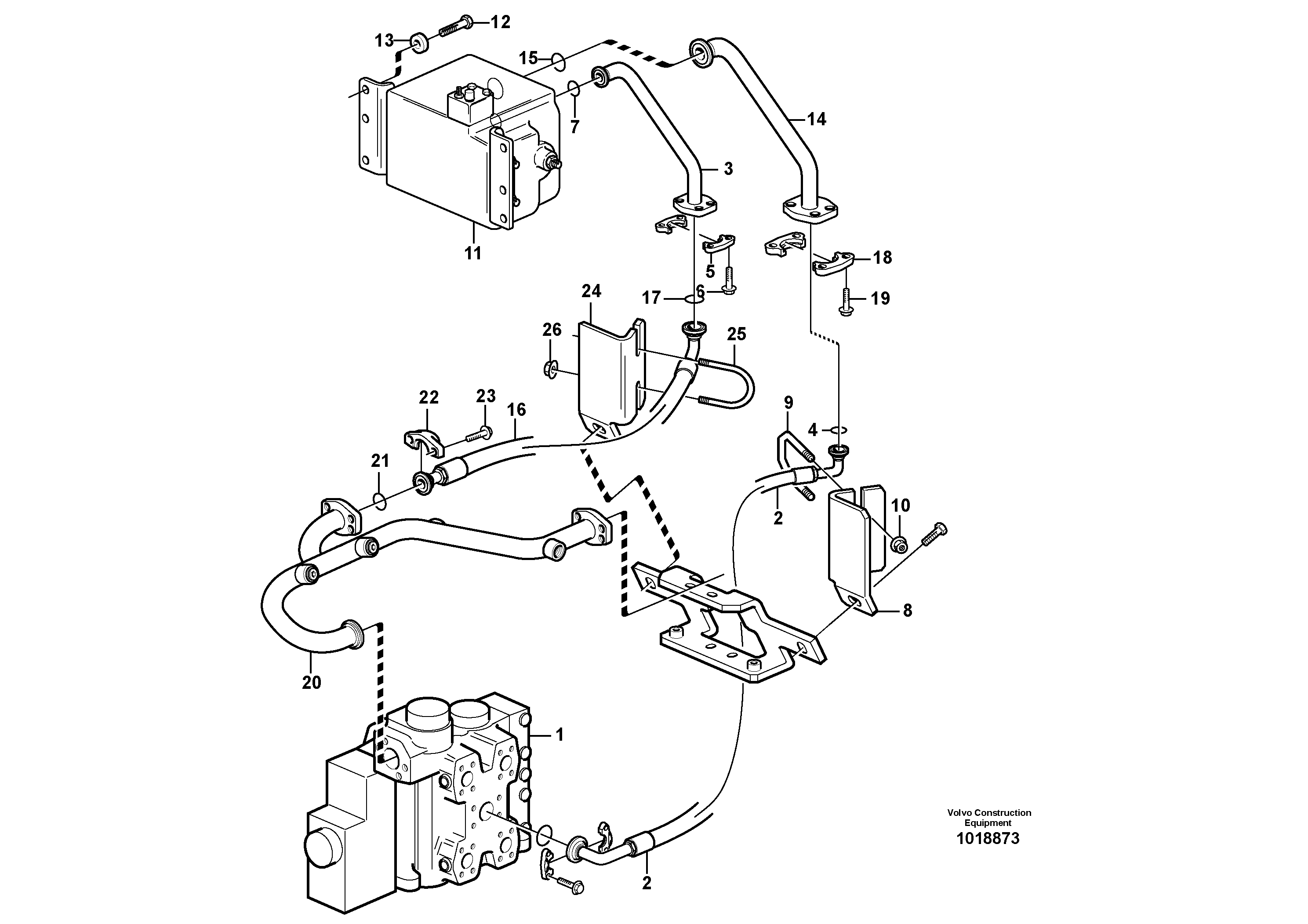 Hydraulic system, feed and return lines 3rd and 4th function.  80277 — volvo parts diagram