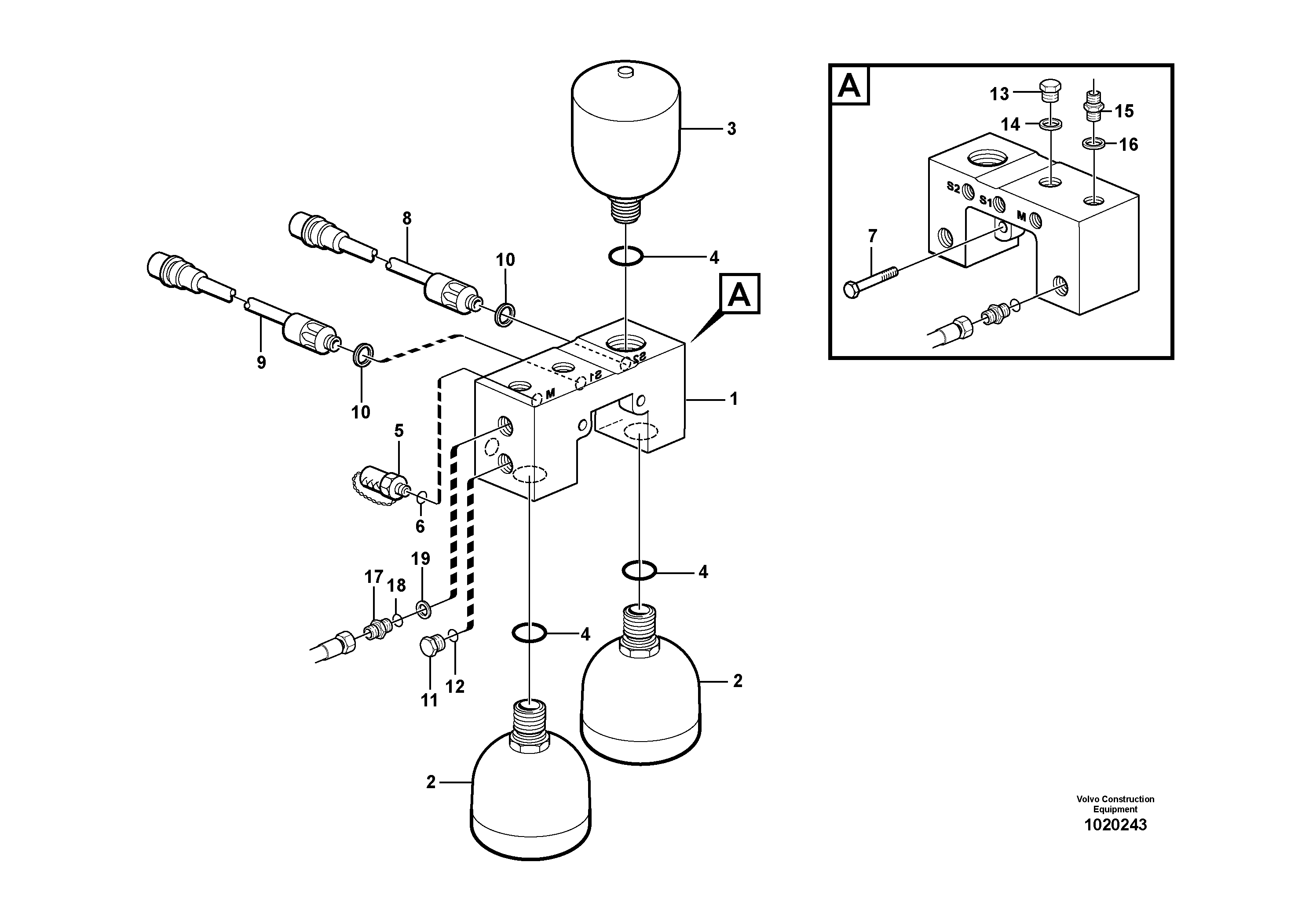 Valve and accumulators — volvo parts diagram