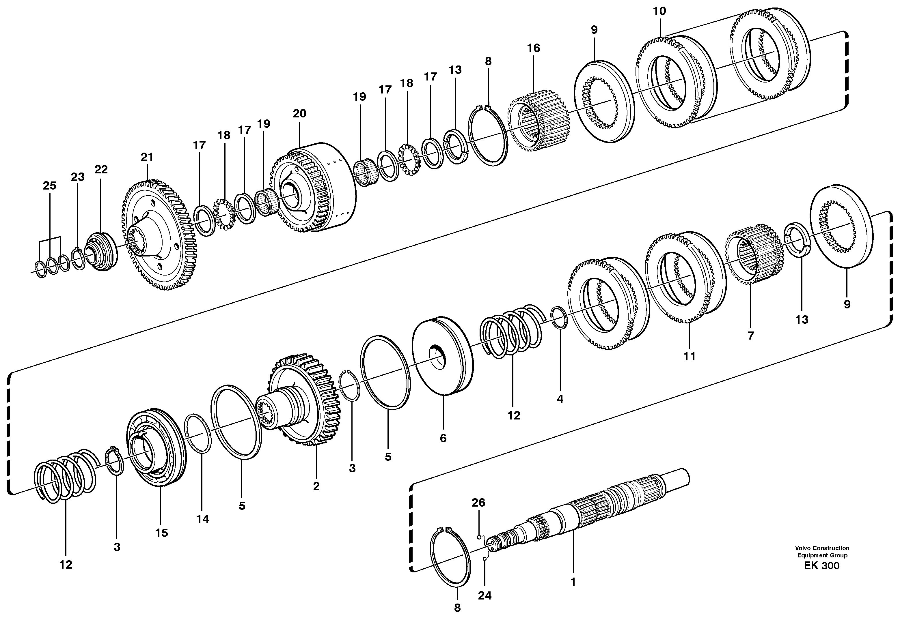 Hydraulic clutch, reverse / 2nd speed — volvo parts diagram