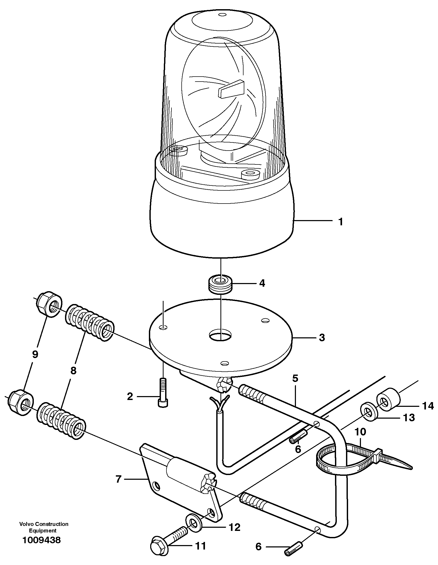 Revolving warning light. 93799 — volvo parts diagram