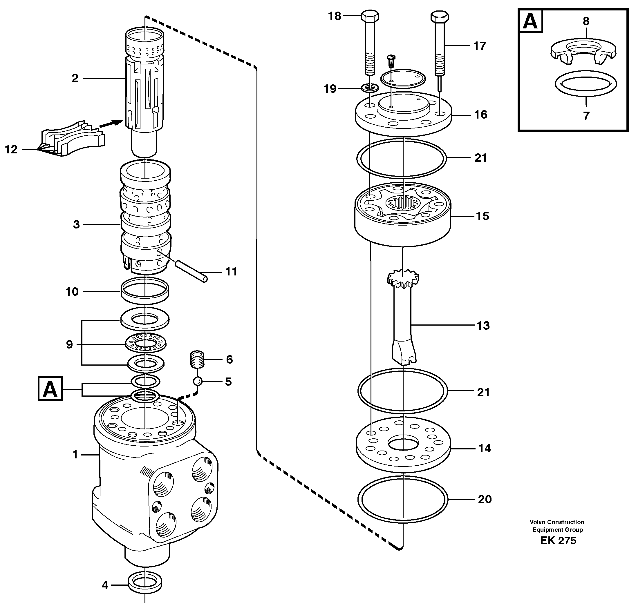 Steering unit — volvo parts diagram