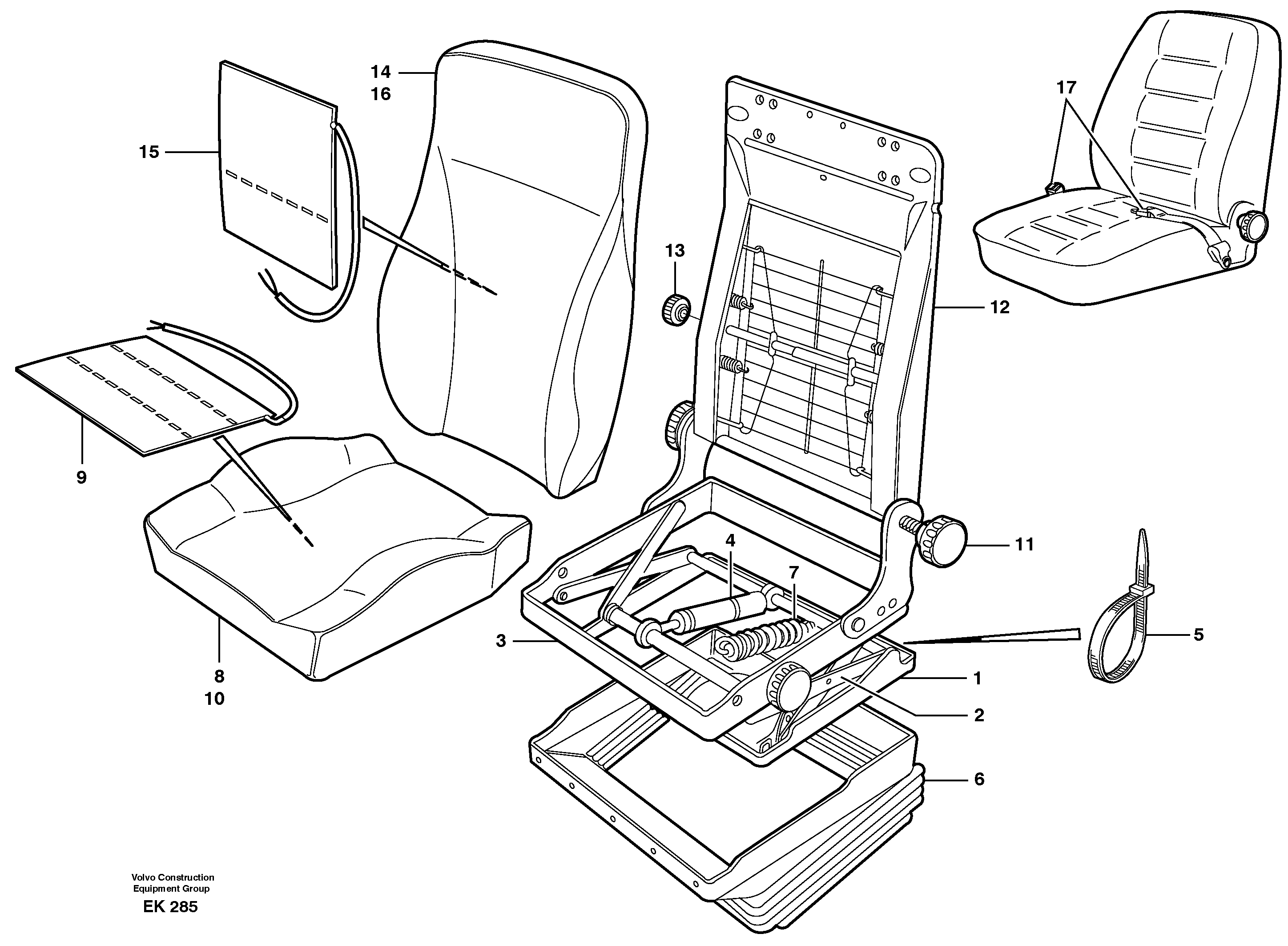 Driver's seat. 94909 — volvo parts diagram