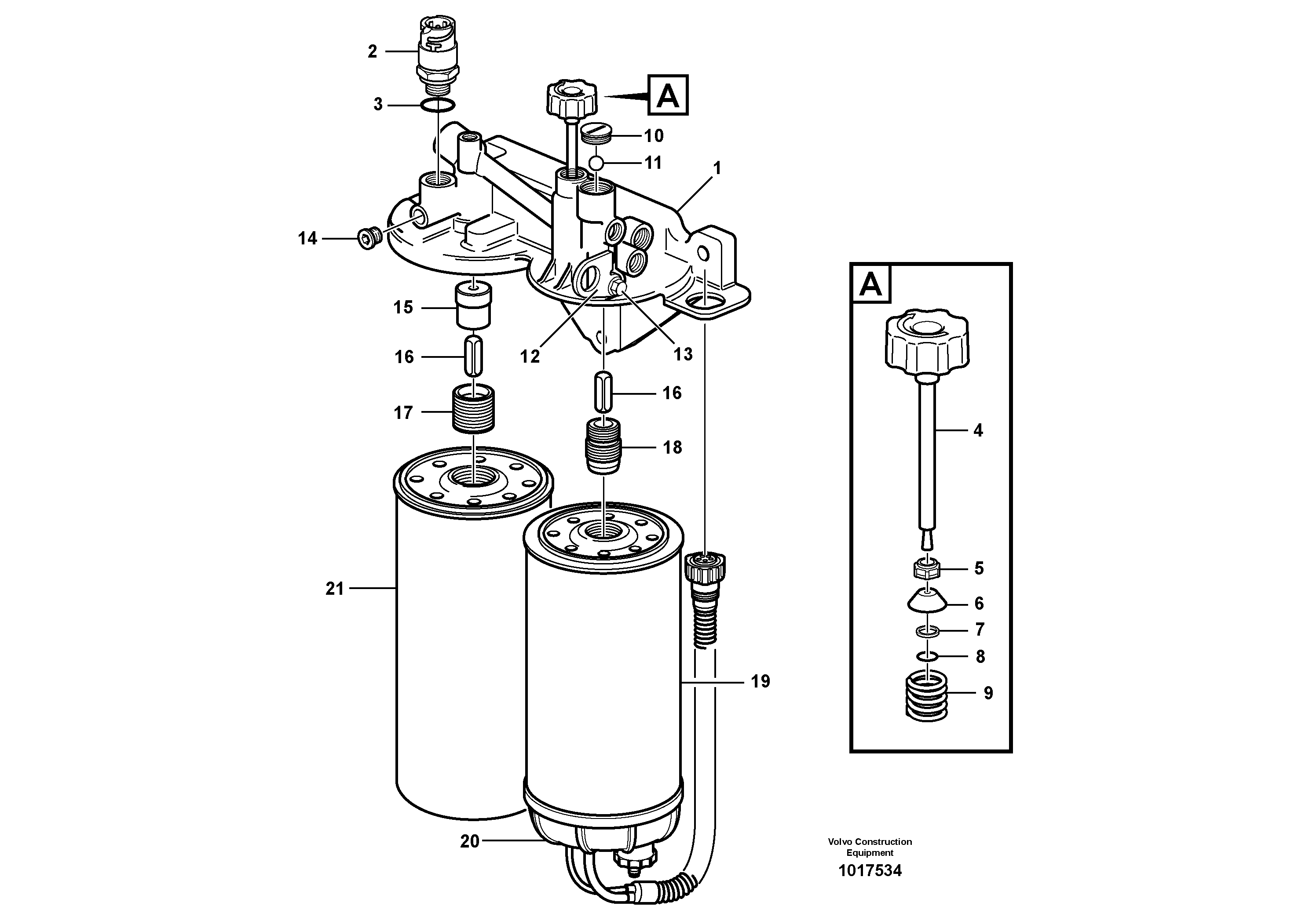Fuel filter — volvo parts diagram