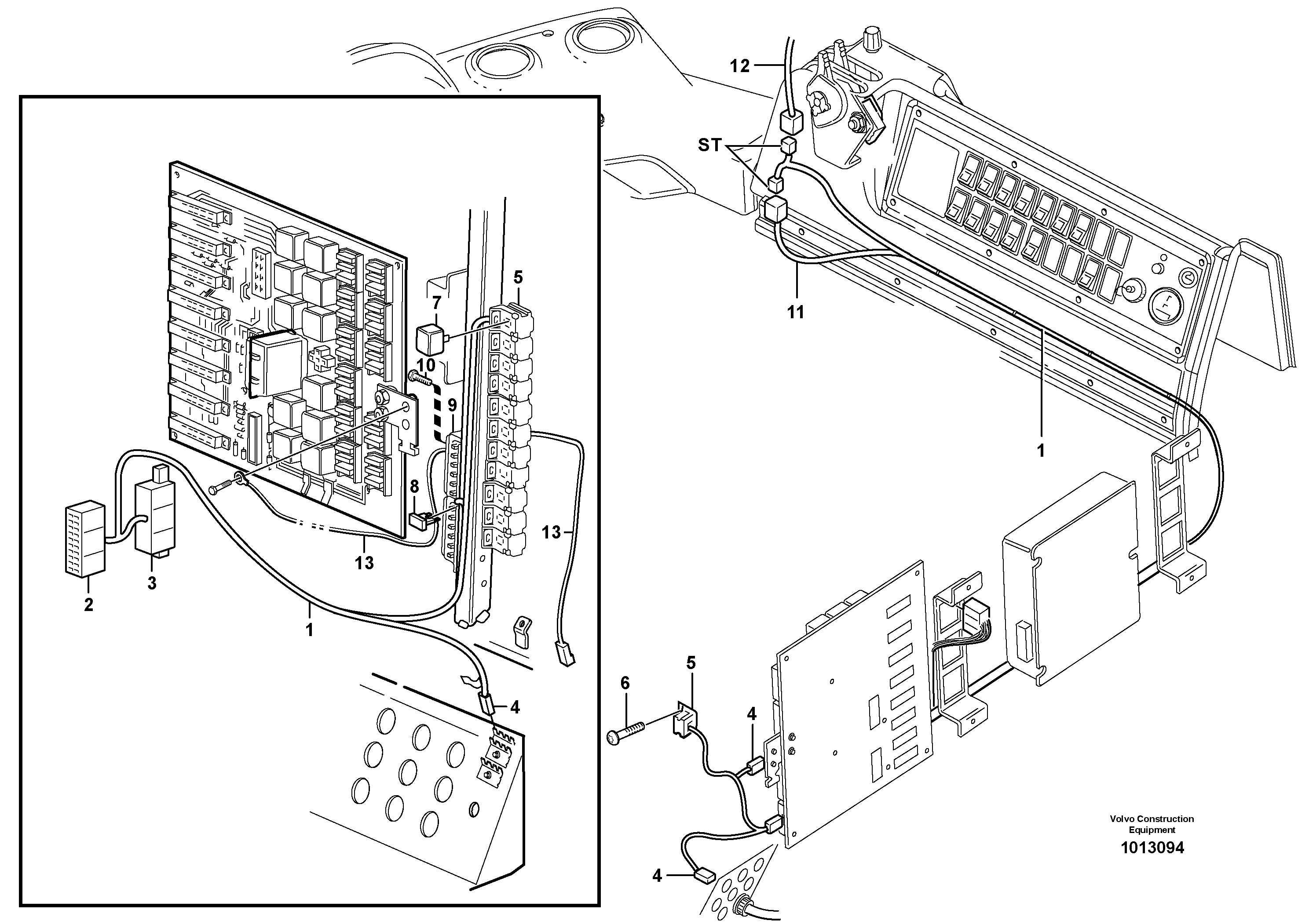 Cable harness Double Work light  82344 — volvo parts diagram