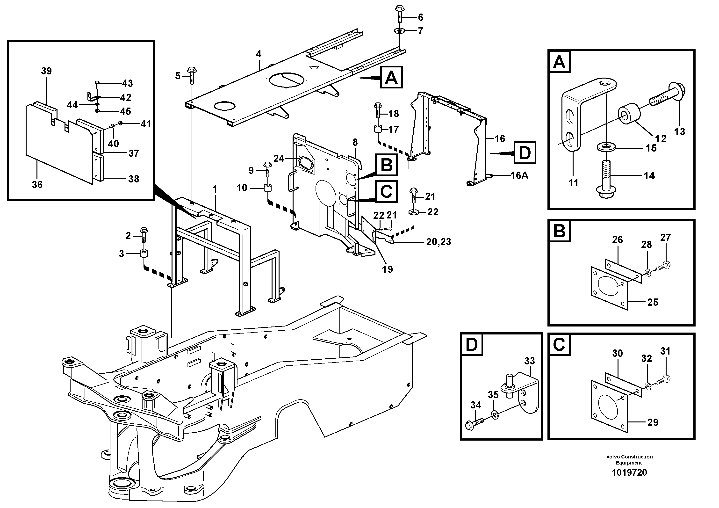 Engine hood — volvo parts diagram