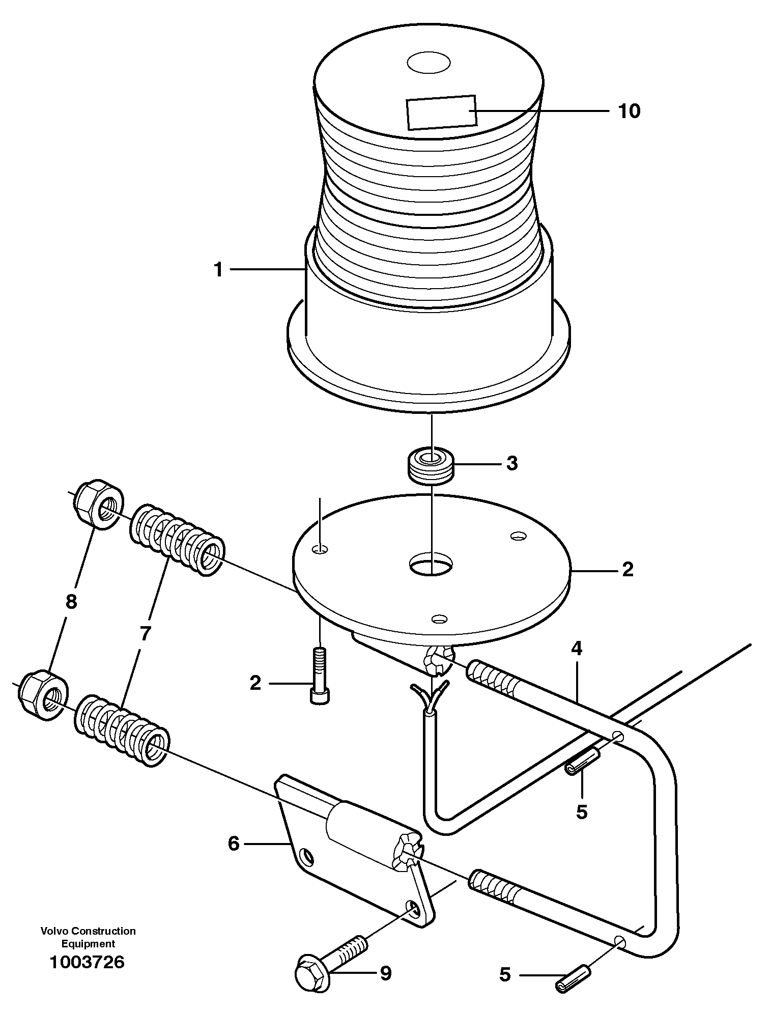 Revolving warning light. 82199 — volvo parts diagram