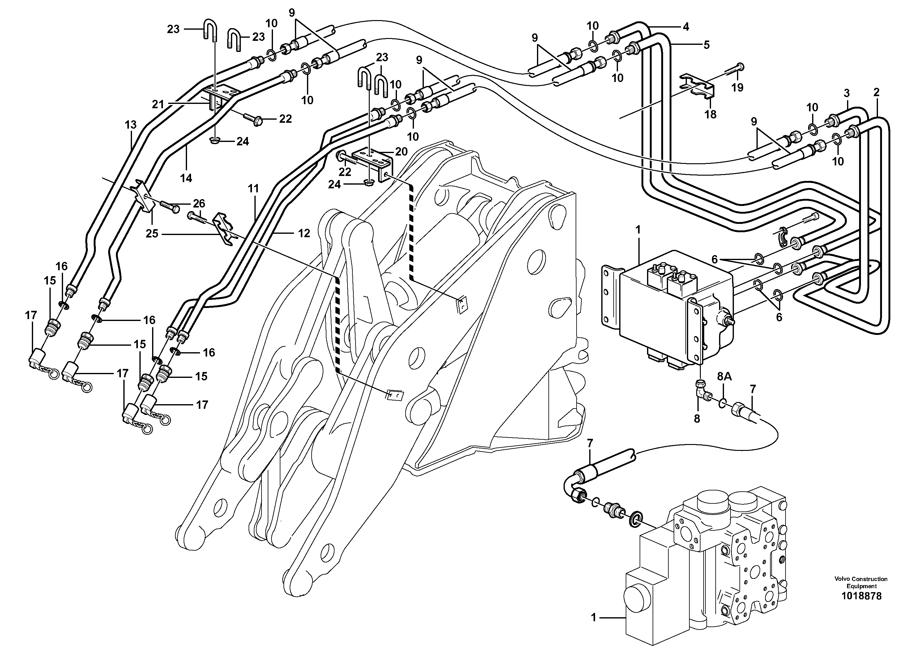 Hydraulic system, 3rd and 4th function.  80277 — volvo parts diagram