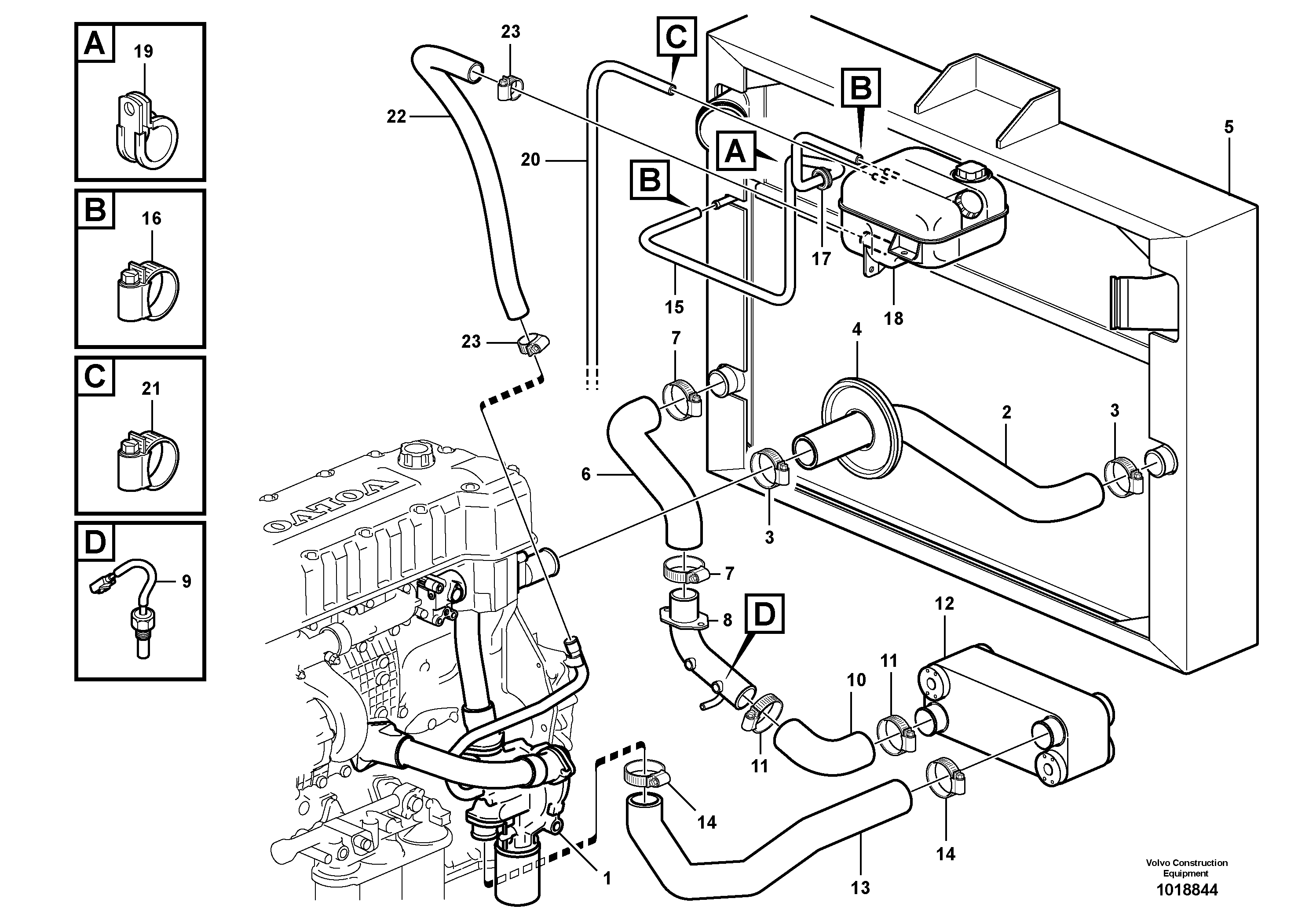 Cooling system — volvo parts diagram
