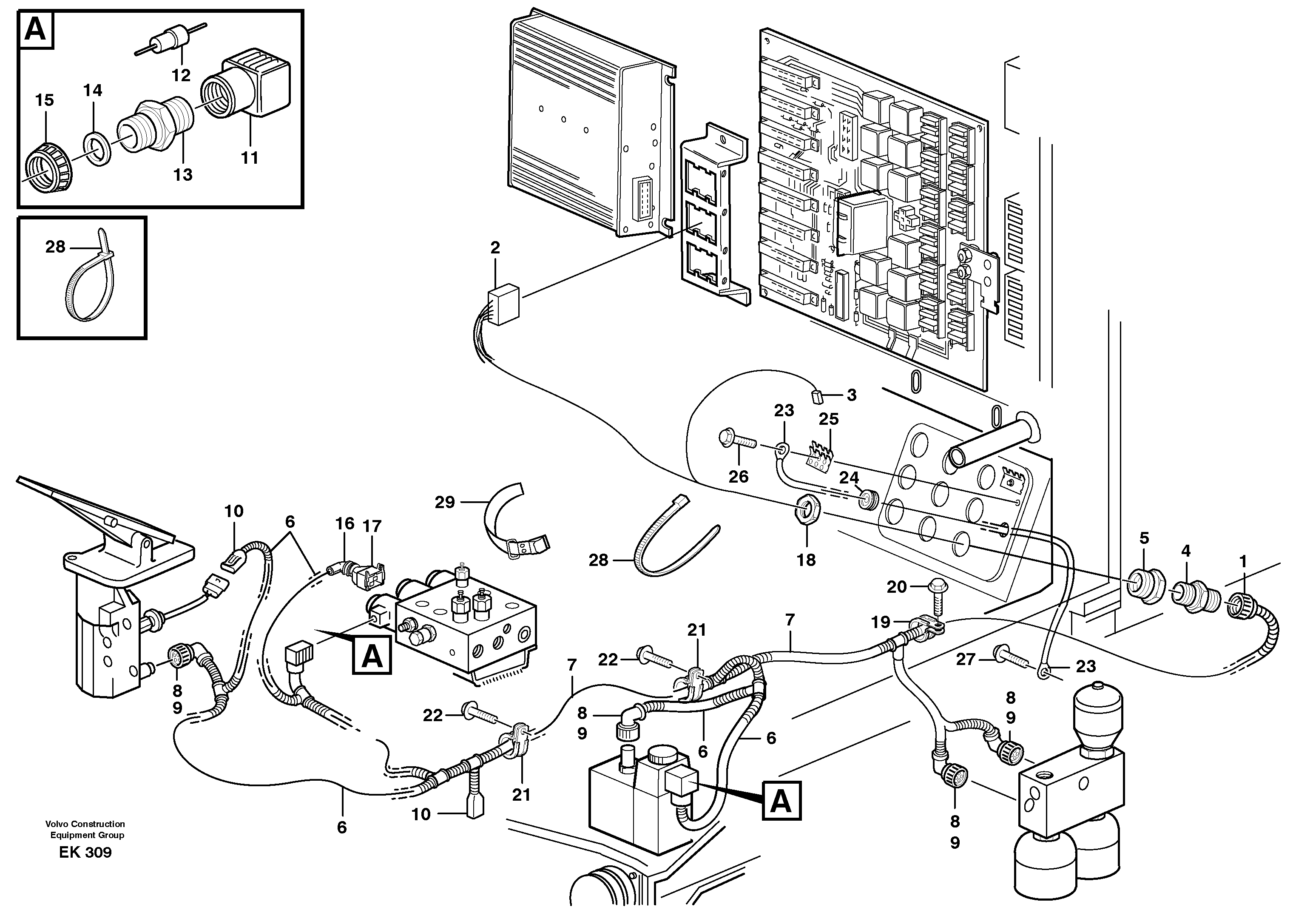 Cable harnesses, cab — volvo parts diagram