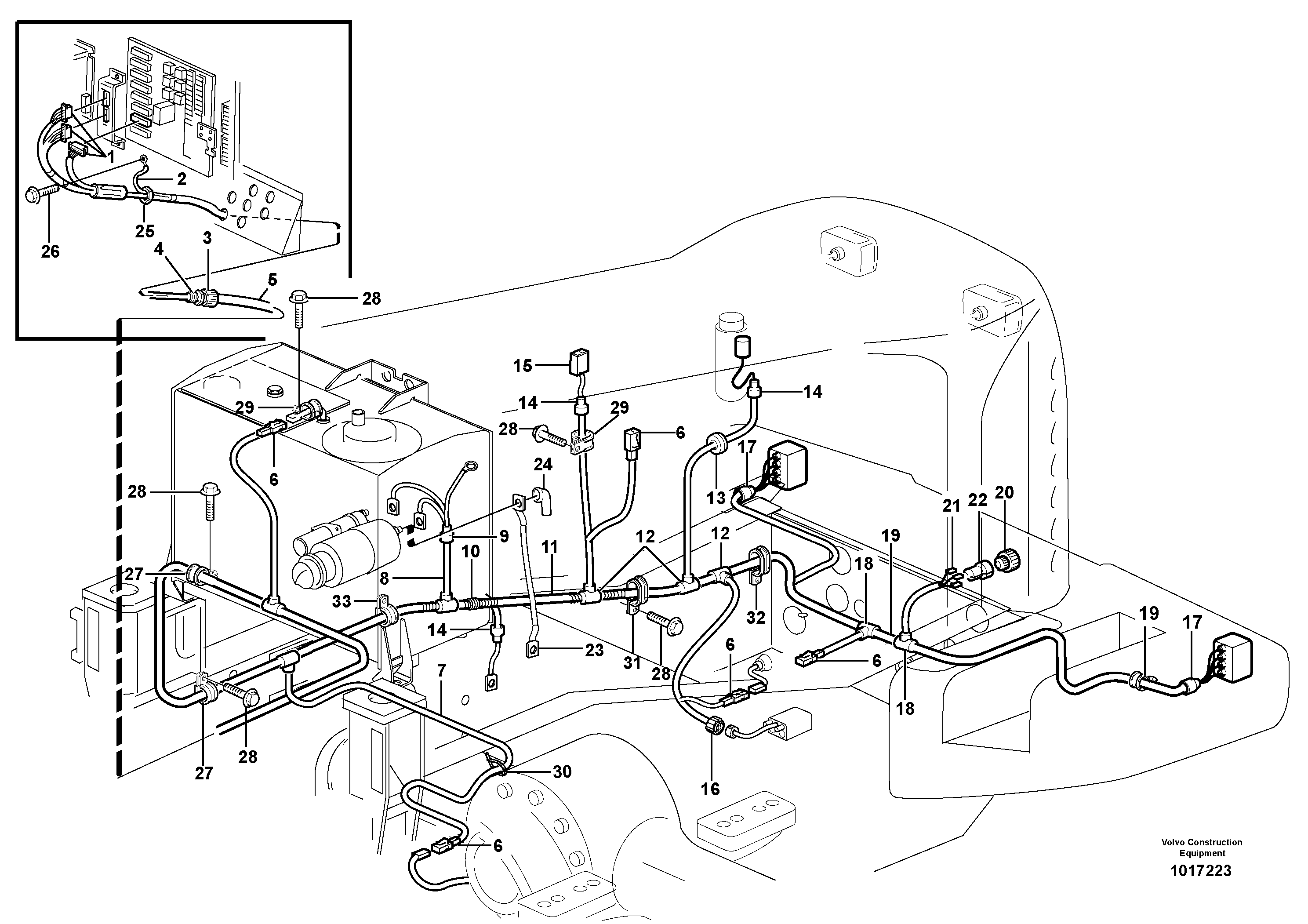 Cable harness, rear — volvo parts diagram