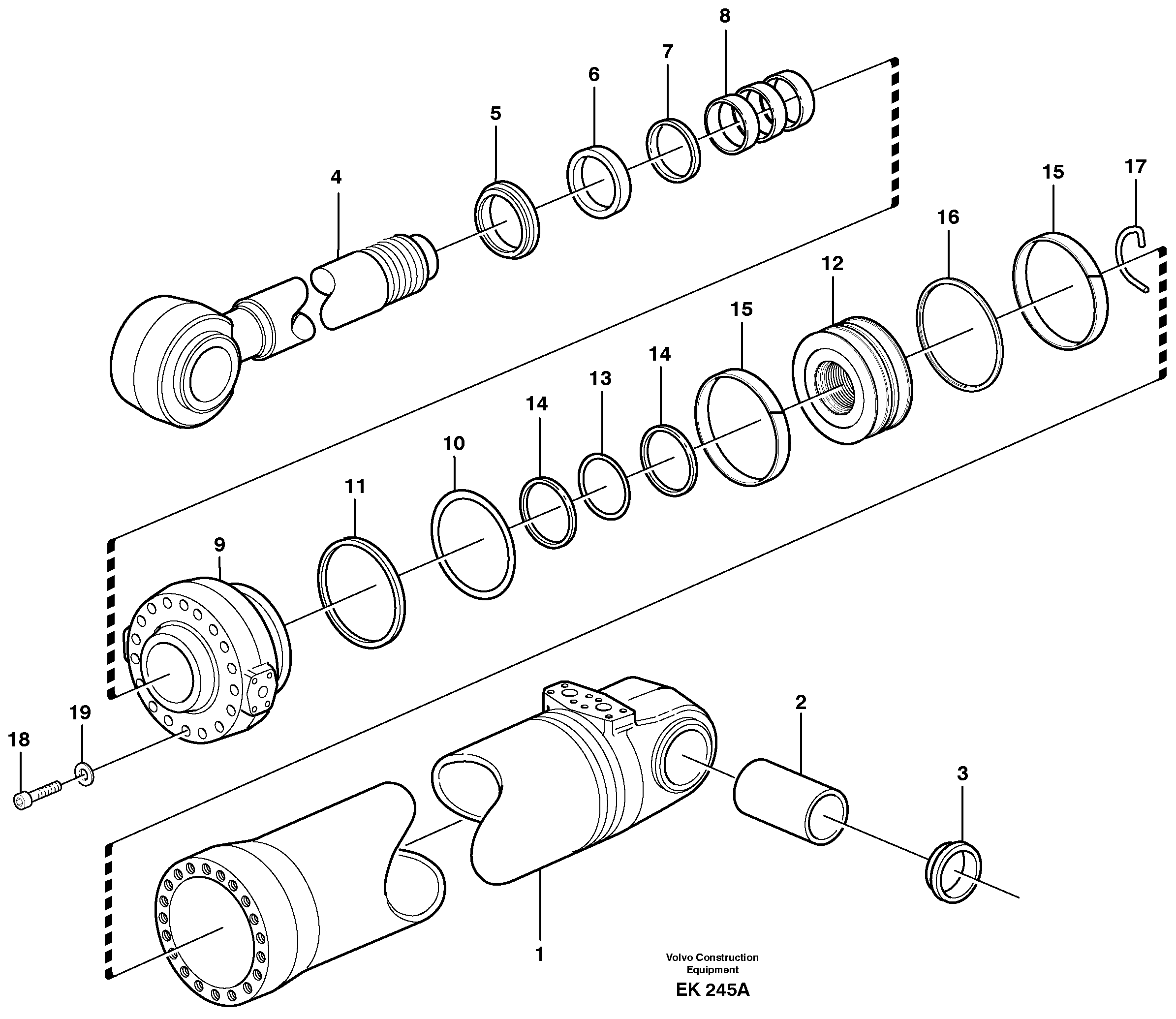 Hydraulic cylinder, tilt — volvo parts diagram