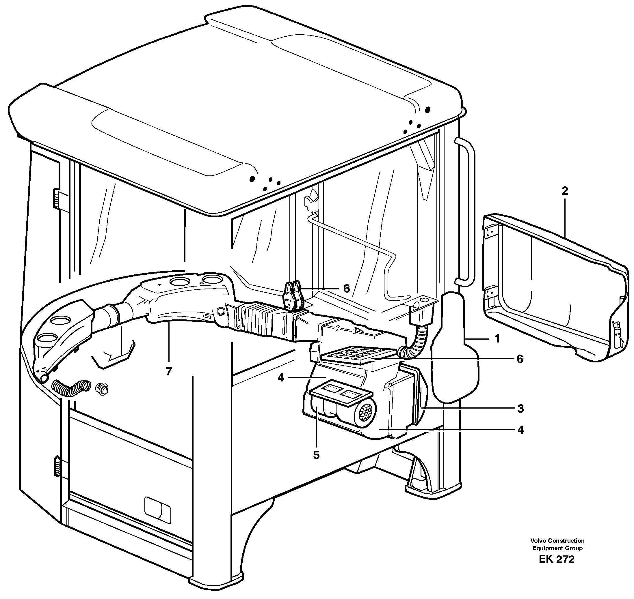 Air distribution 33827 — volvo parts diagram