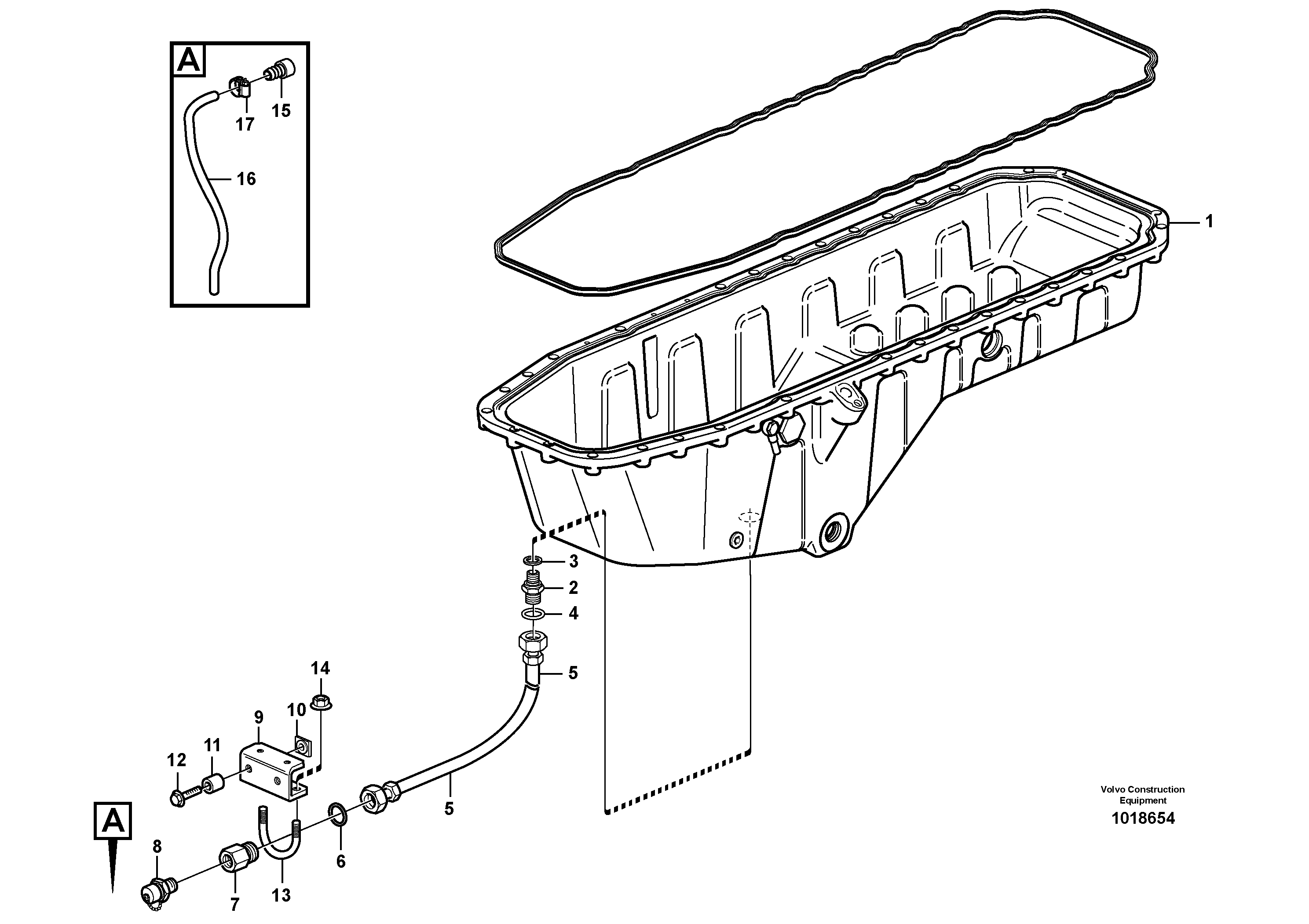Draining of oil sump — volvo parts diagram