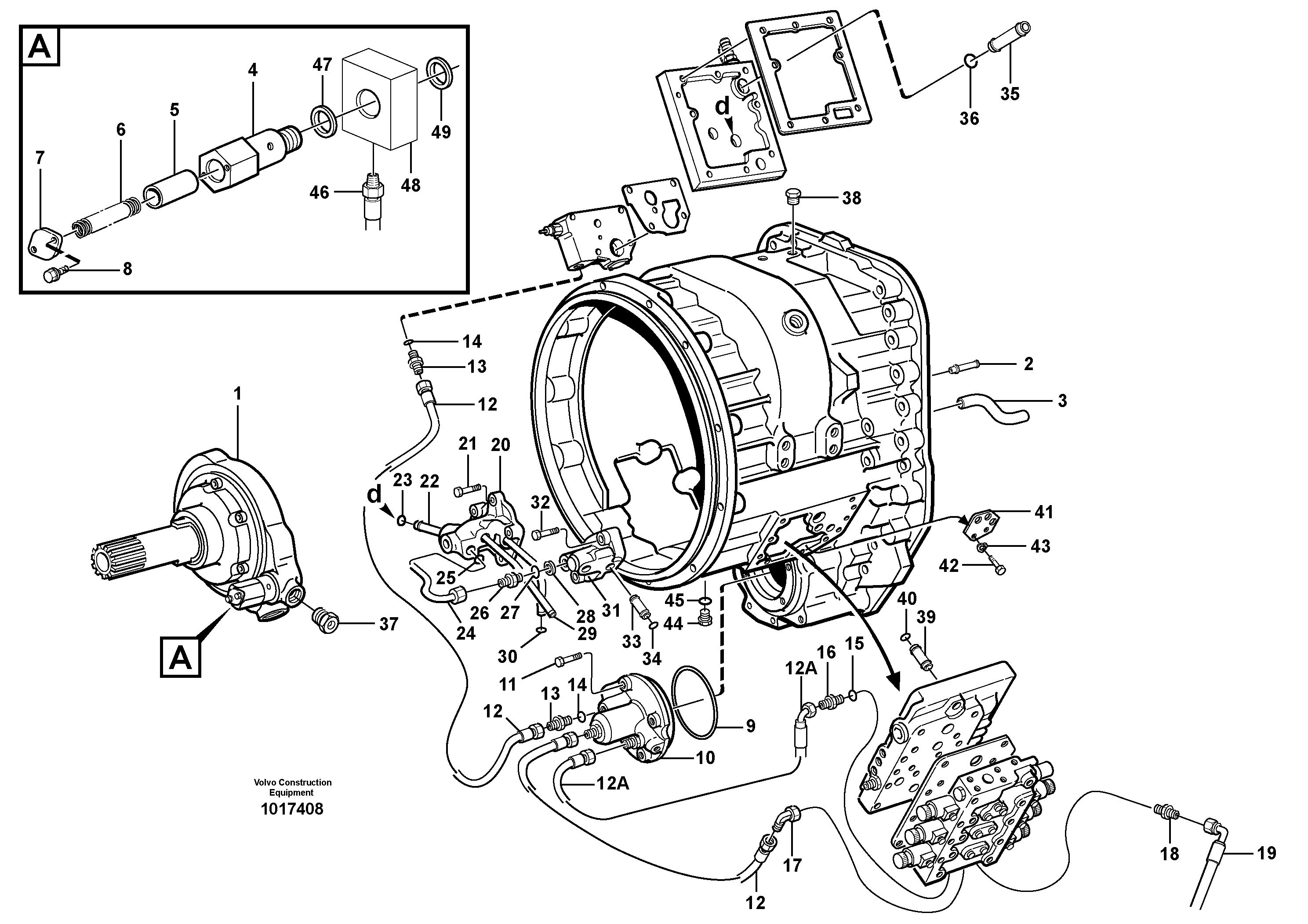 Oil distributor and tube. — volvo parts diagram