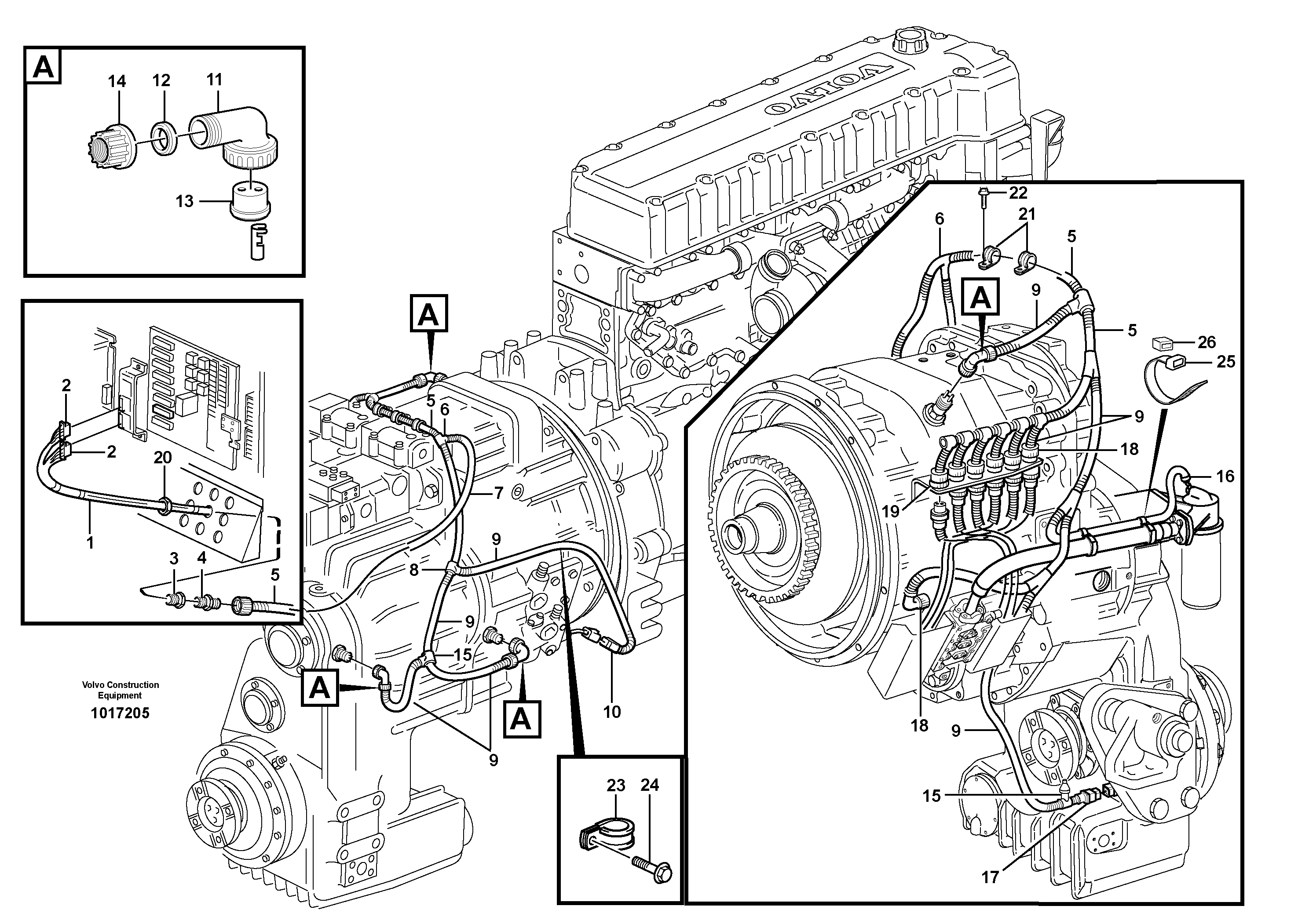 Cable harness, transmission — volvo parts diagram