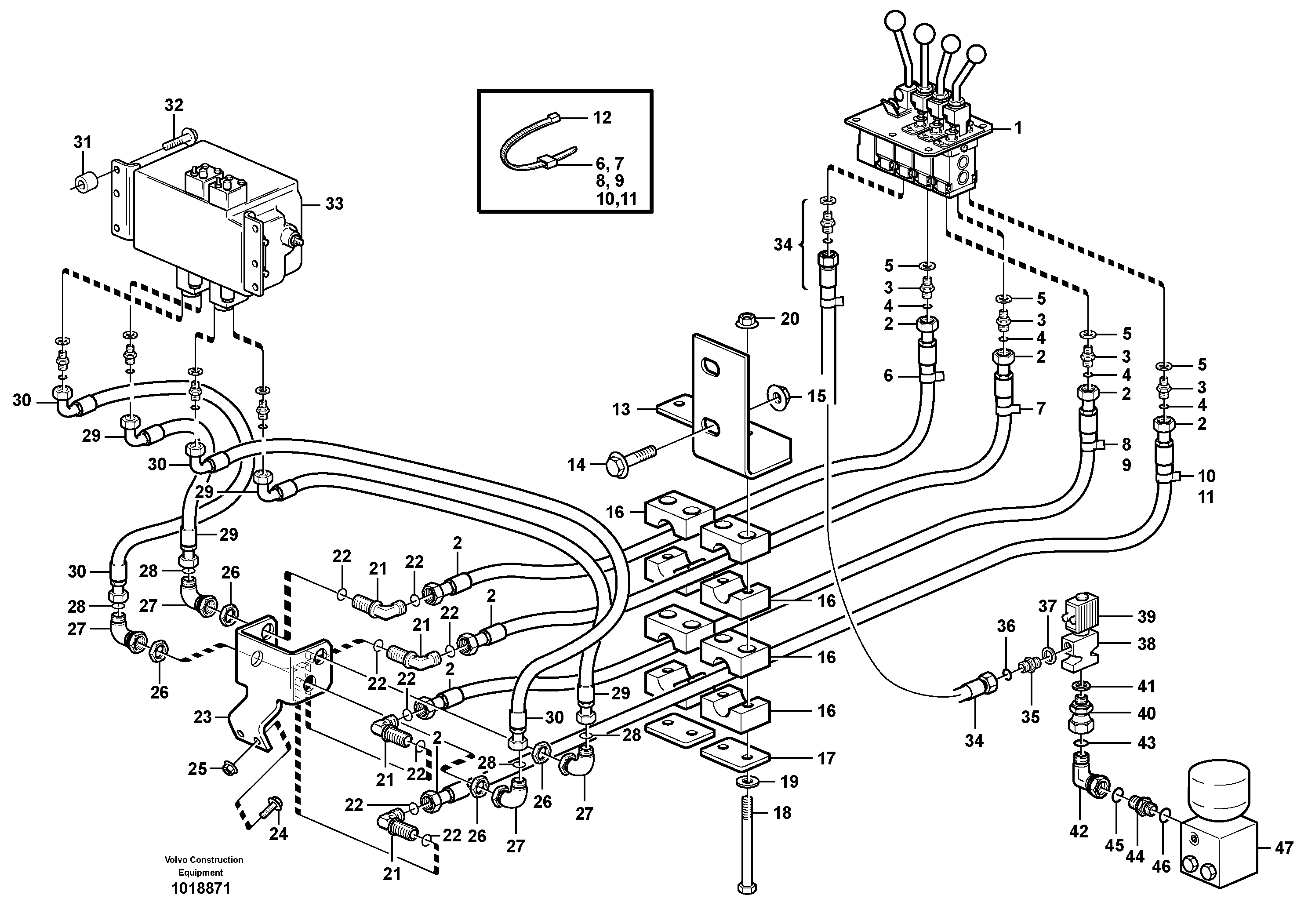 Servo - hydraulic. 3rd and 4th function.  80277 — volvo parts diagram