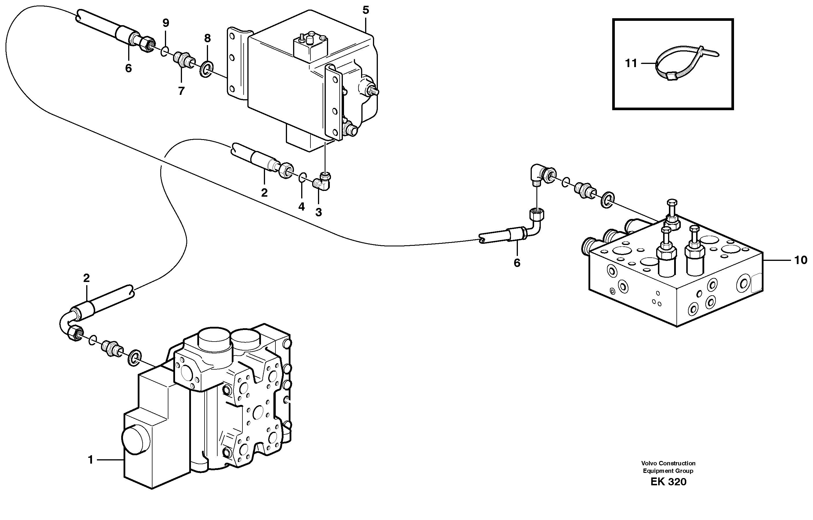 Load sensing line, 3rd and 4th function.  80275,  80276 — volvo parts diagram