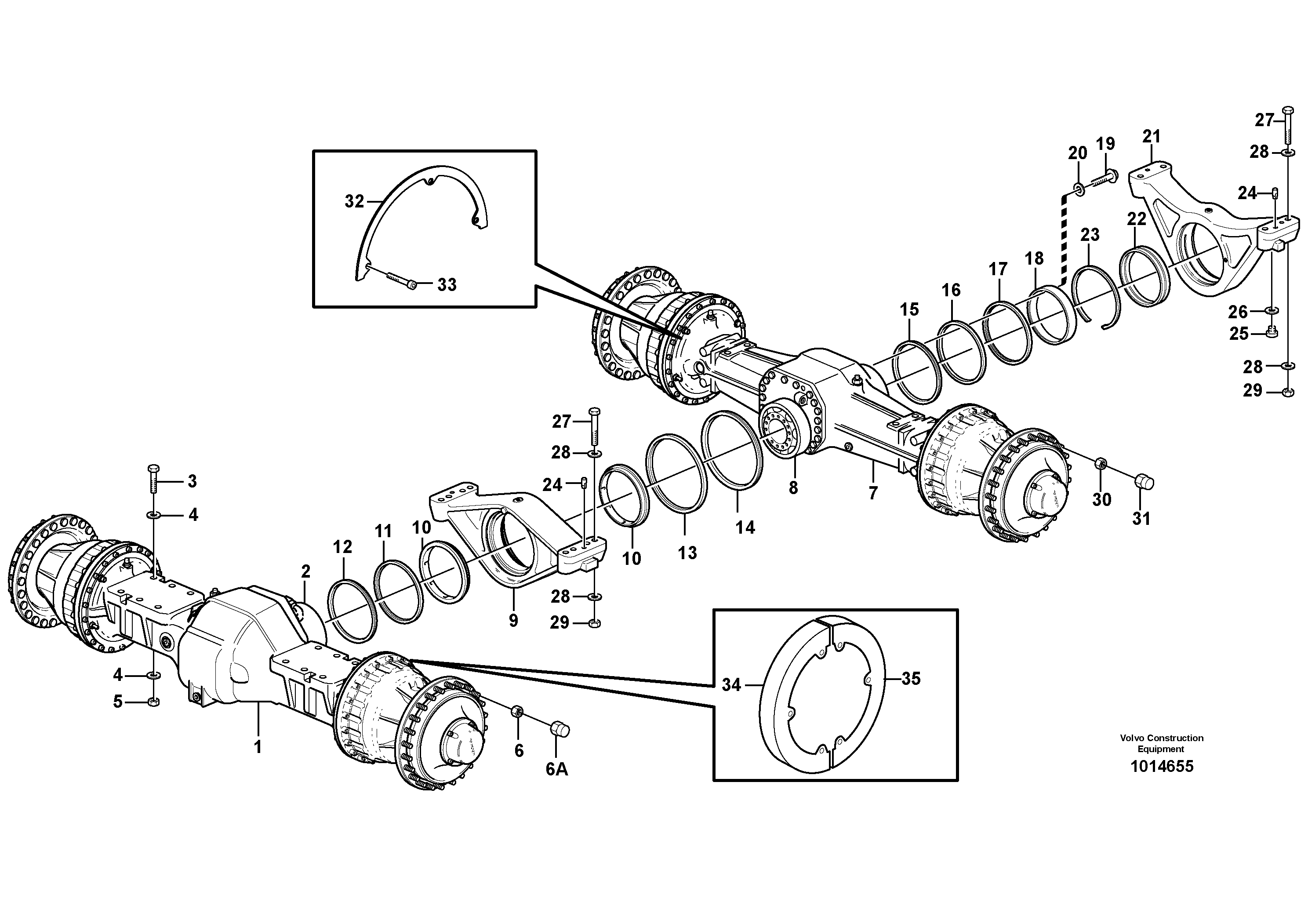 Planet axles with fitting parts — volvo parts diagram