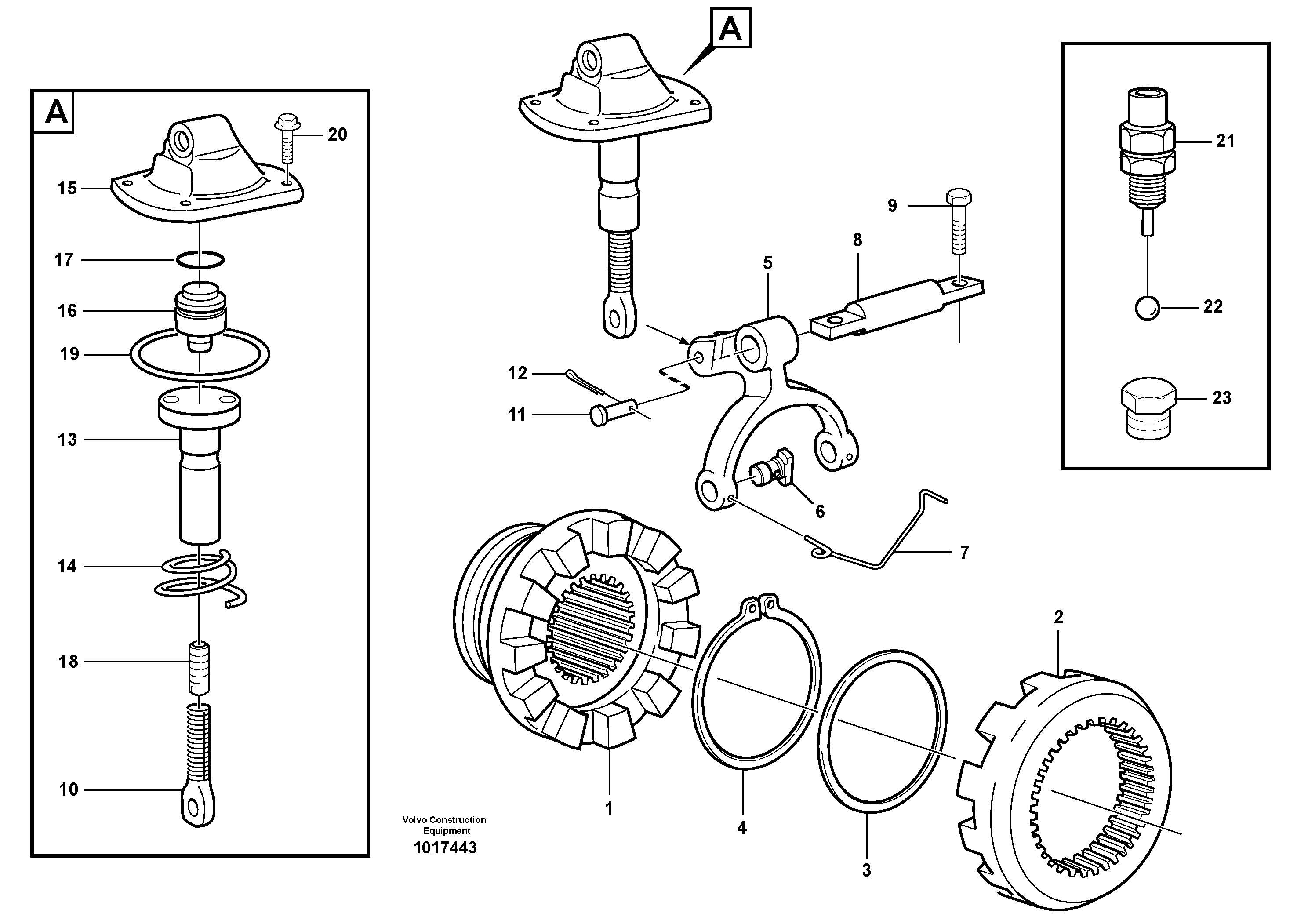 Differential lock 23876 — volvo parts diagram