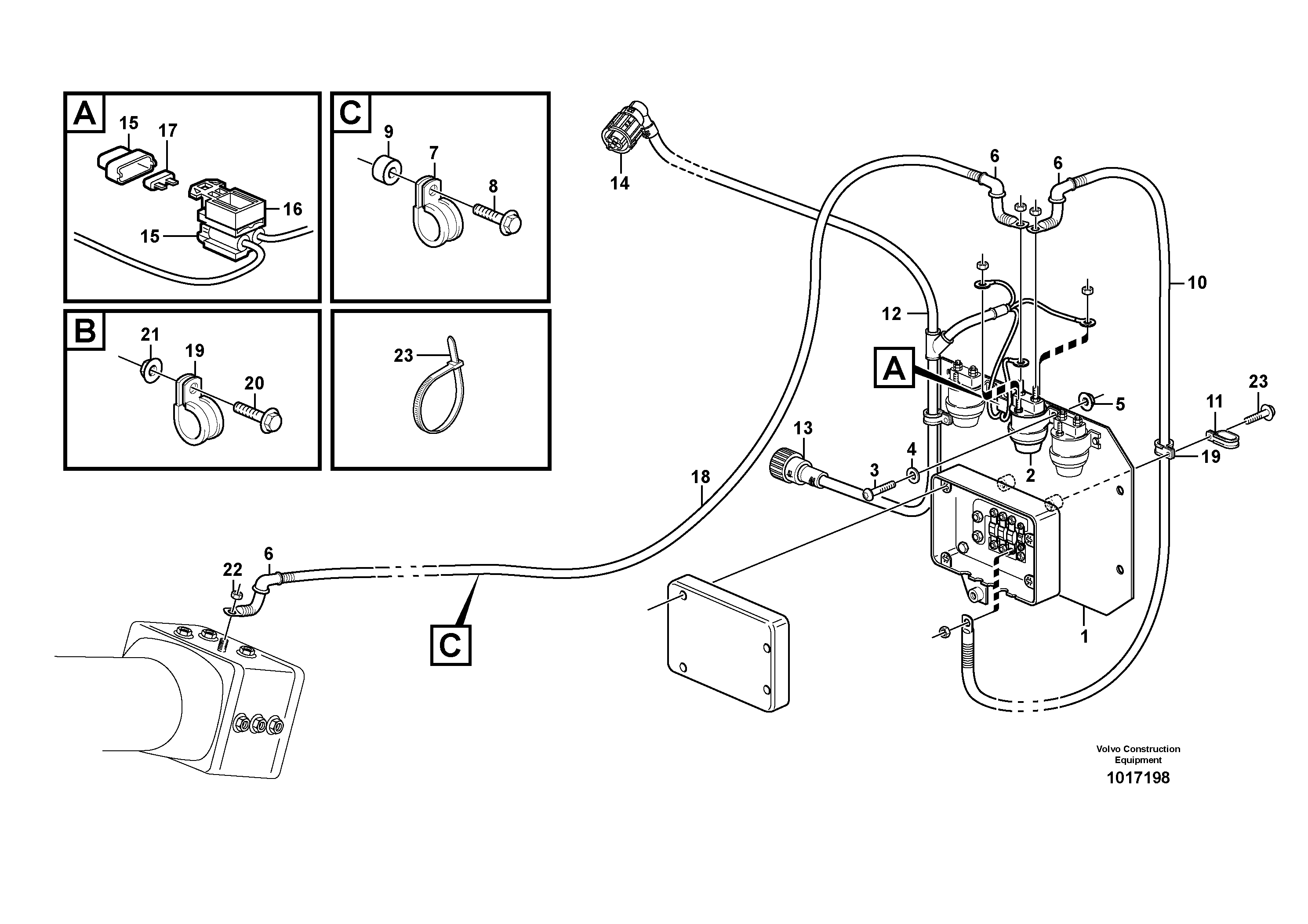 Pre-heater with fitting parts — volvo parts diagram