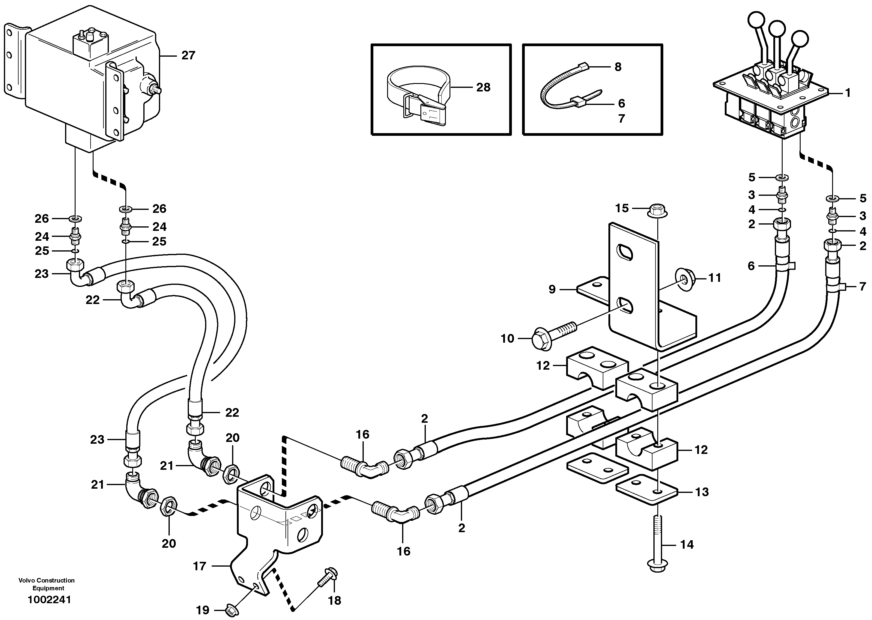 Servo - hydraulic 3rd function.  80275,  80276 — volvo parts diagram