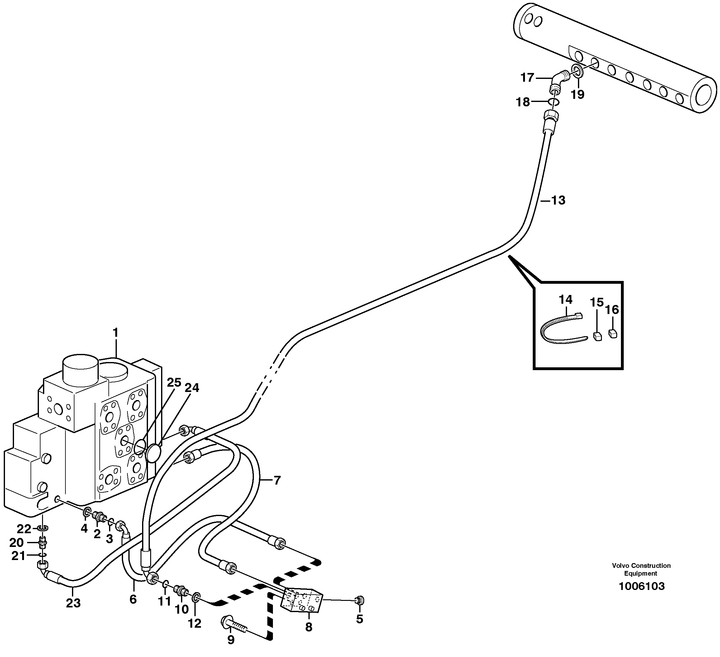 Draining line - control valve — volvo parts diagram