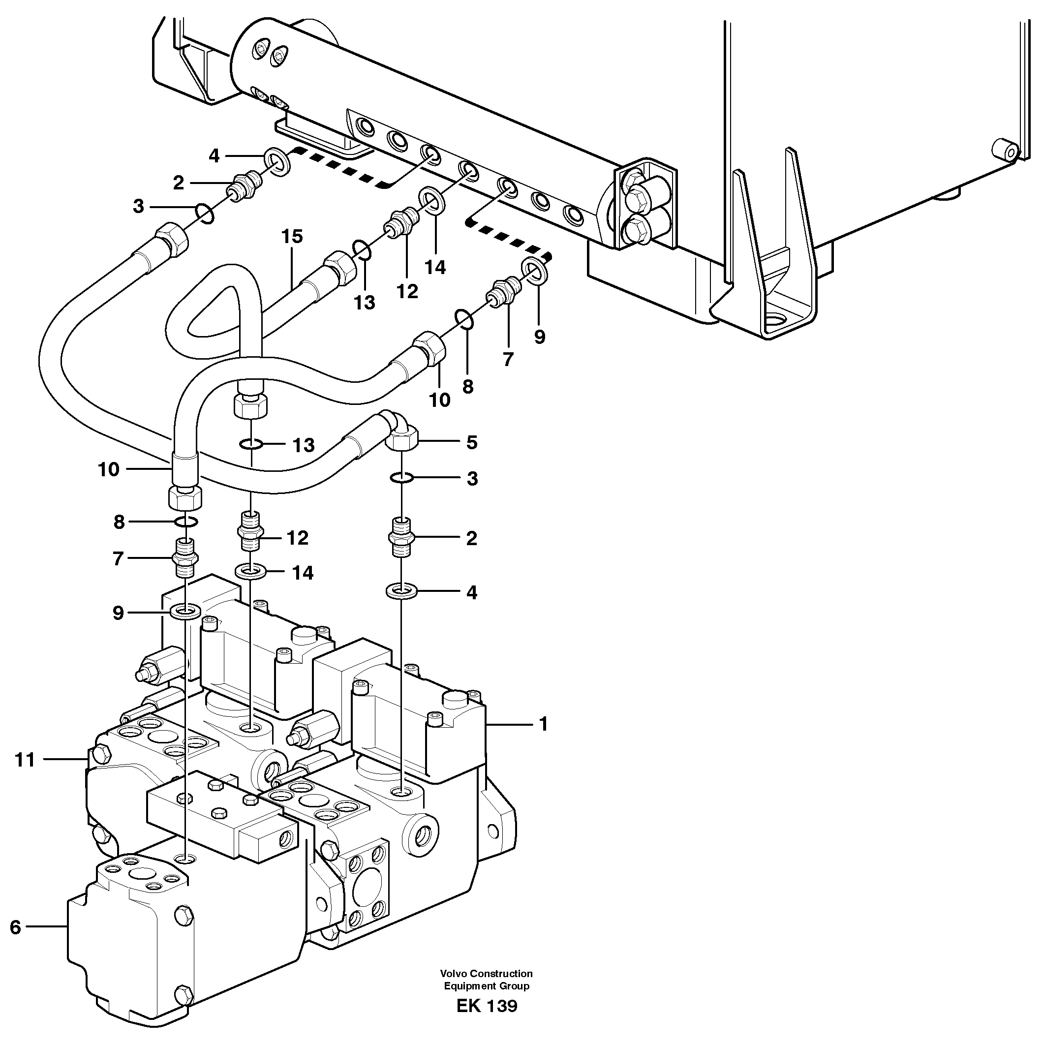 Oil-bleed line, pump — volvo parts diagram