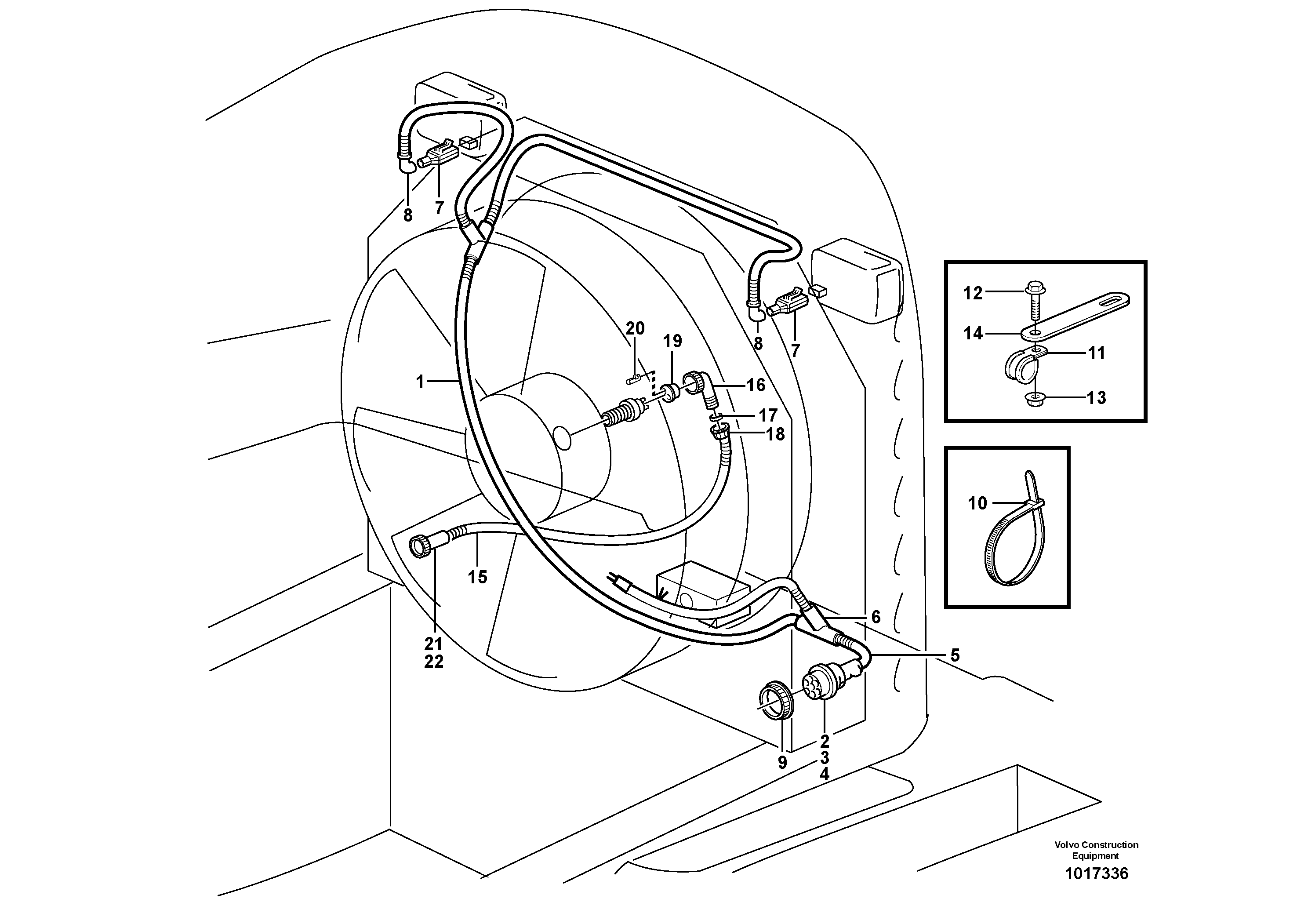 Cable harness, radiator — volvo parts diagram