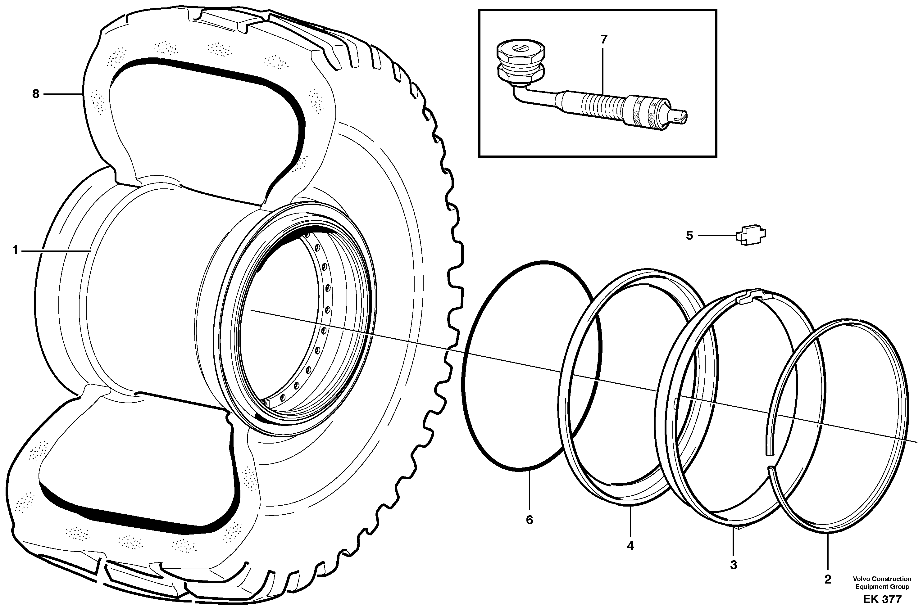 Rim for low profile tyre. 875/65 R29 — volvo parts diagram