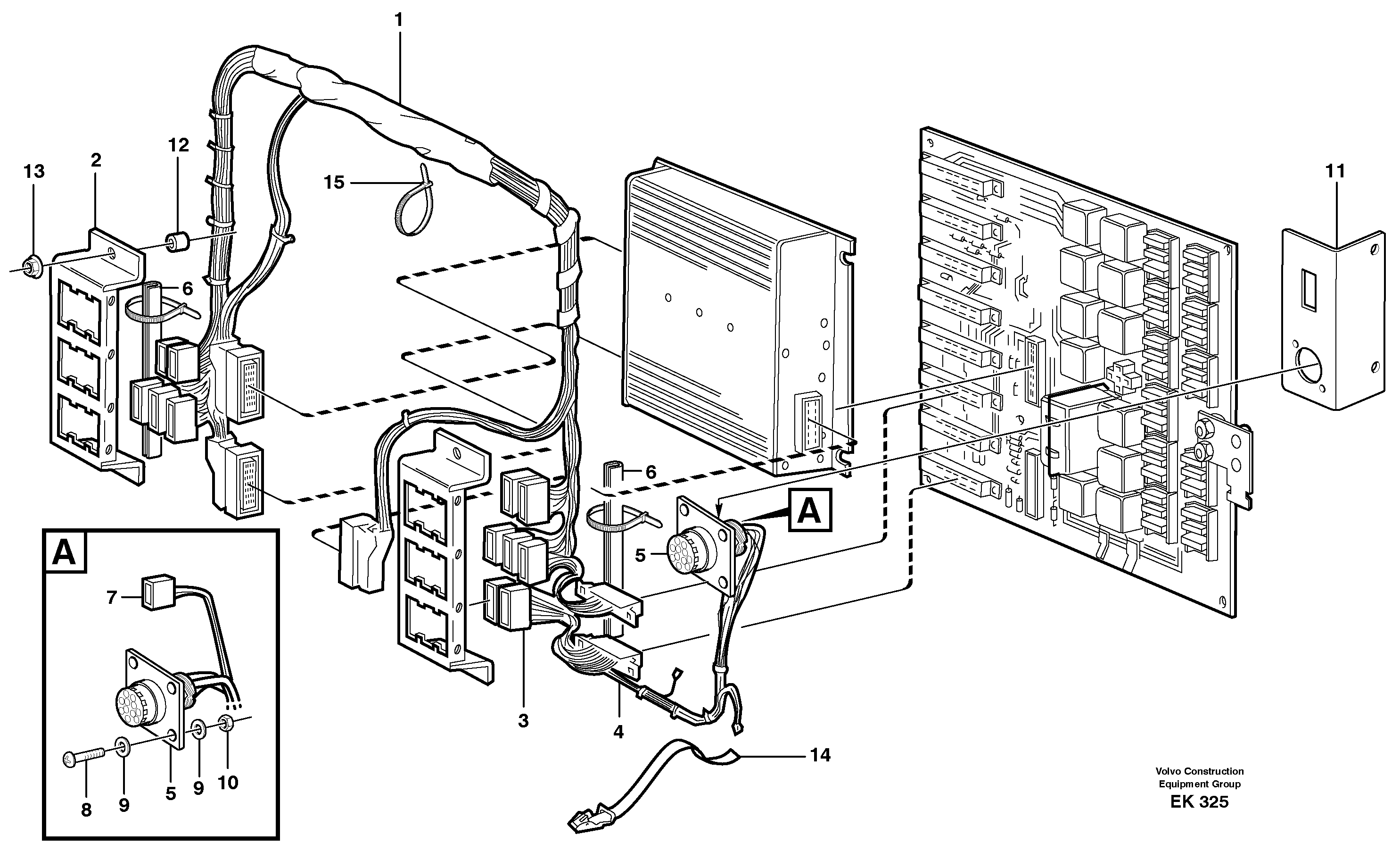 Electrical distribut.unitand cable harness — volvo parts diagram