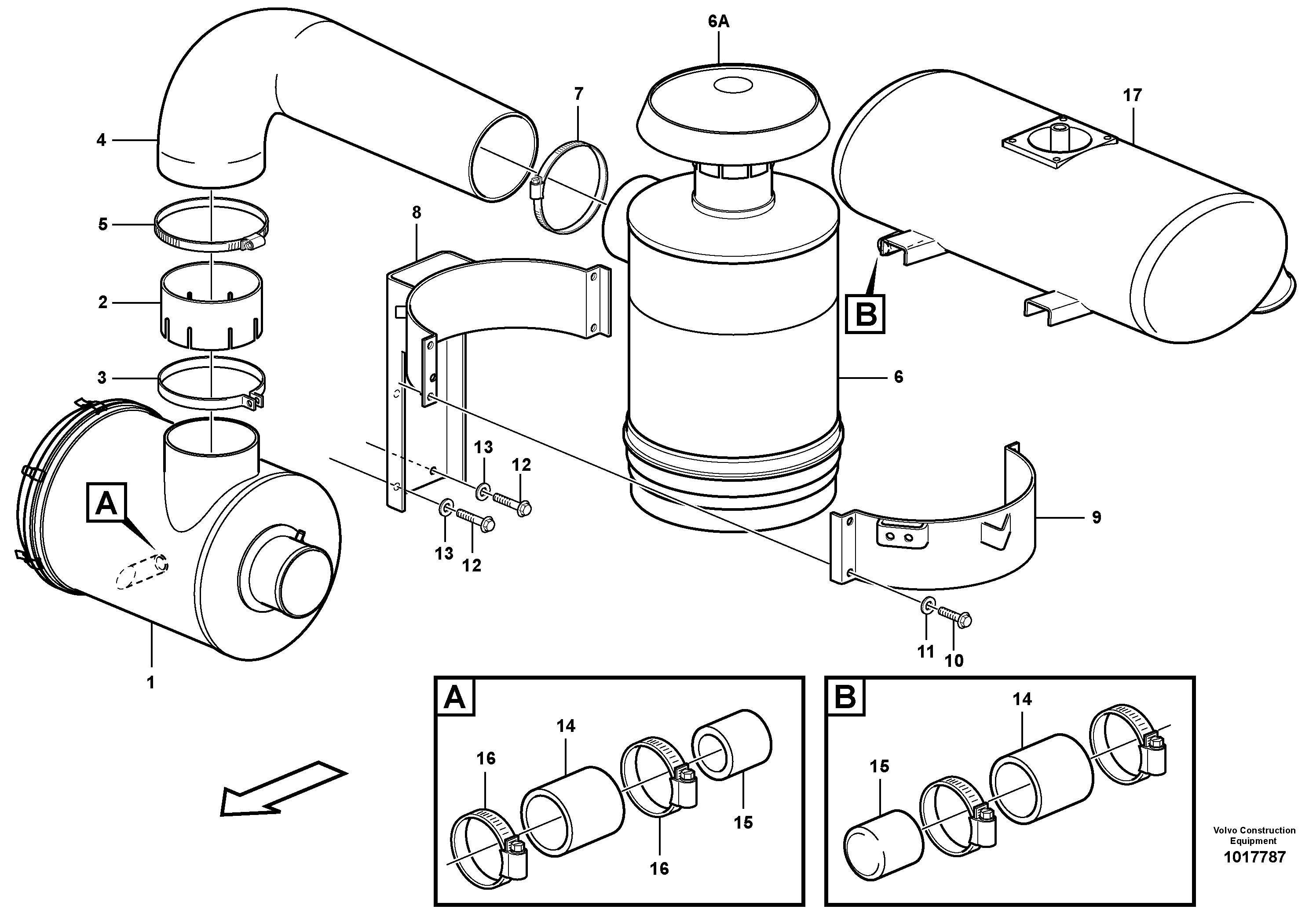 Oil-bath precleaner. 82974 — volvo parts diagram
