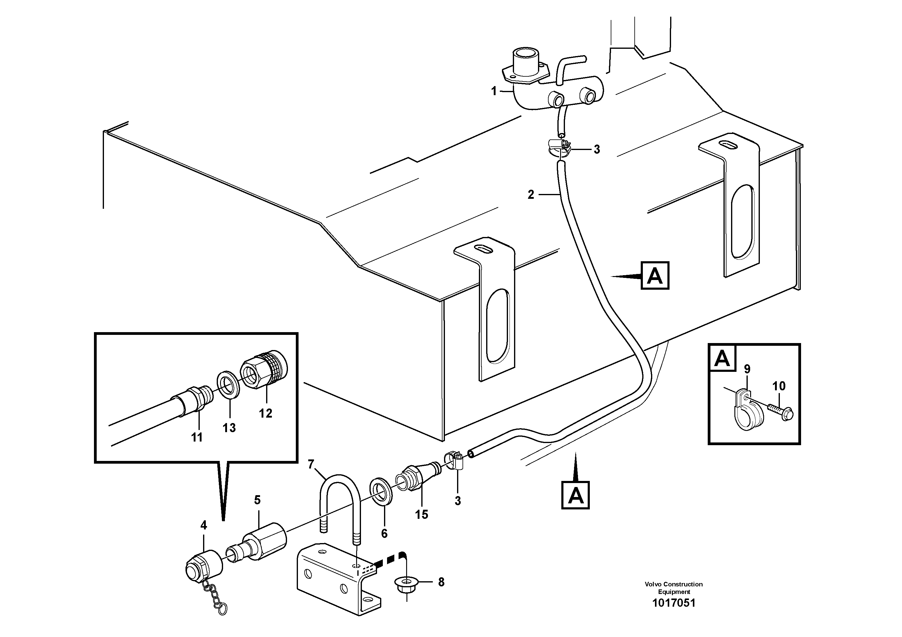 Coolant drainage — volvo parts diagram