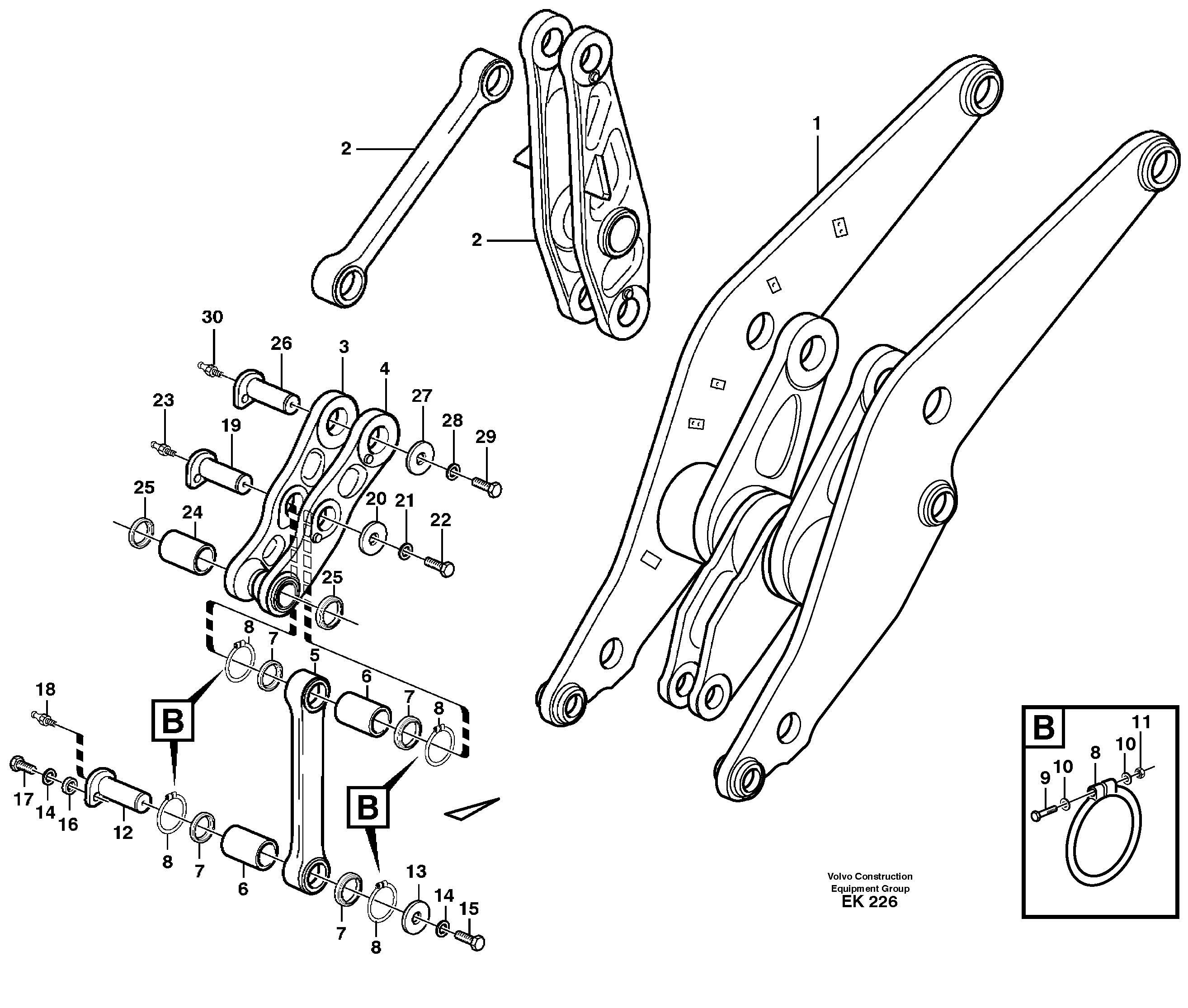 Forward links with fitting parts — volvo parts diagram