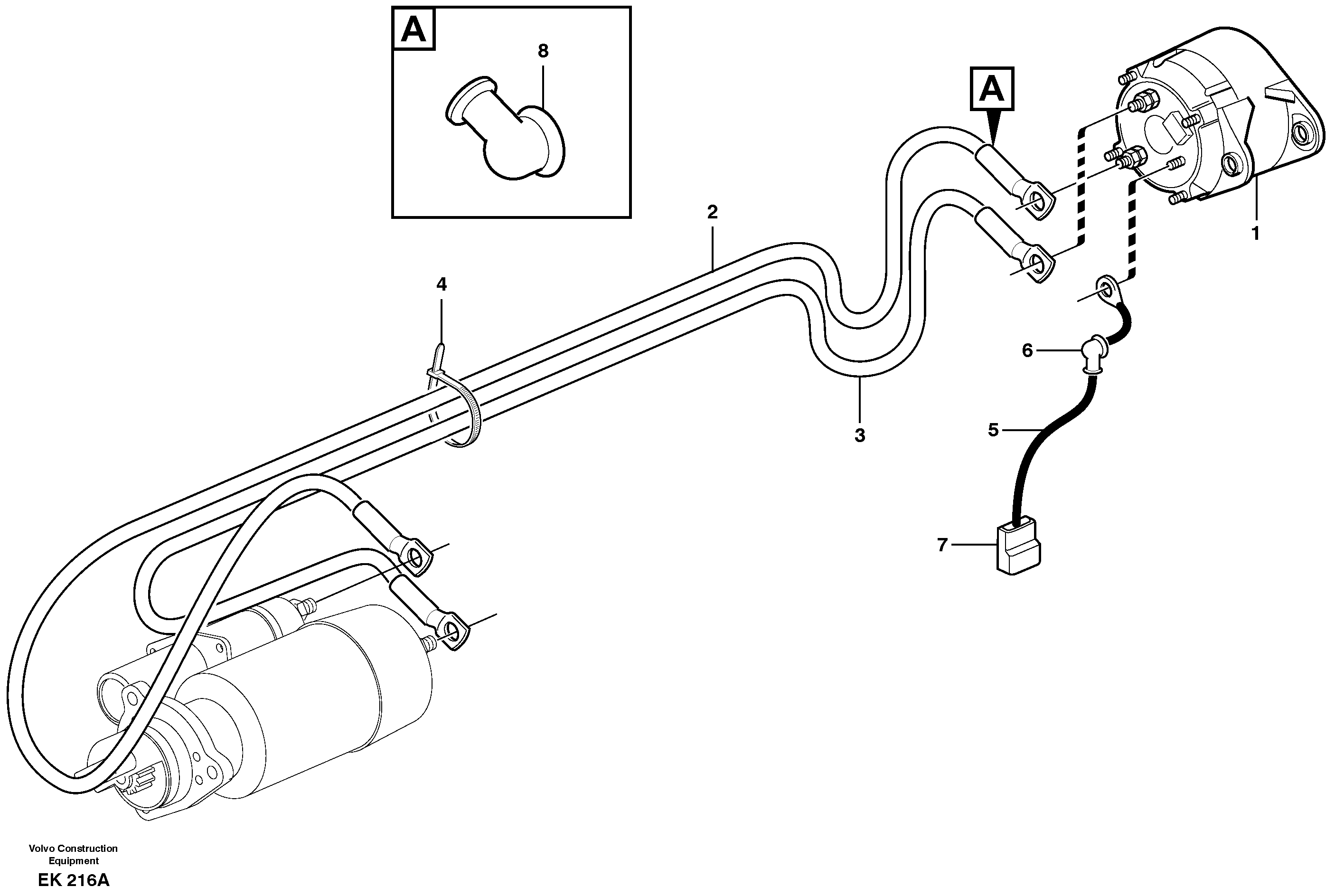 Cable harness, alternator — volvo parts diagram