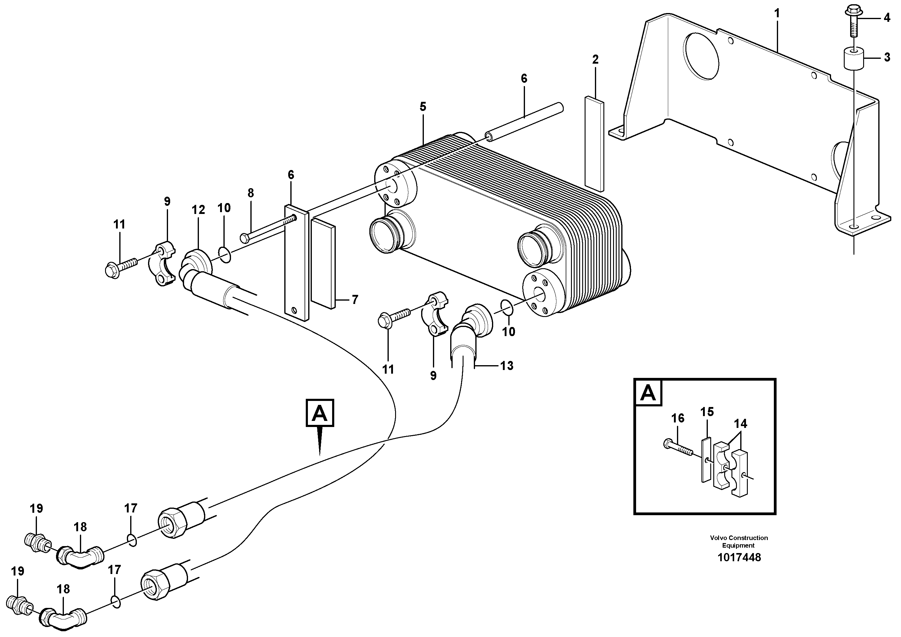 Oil cooler — volvo parts diagram