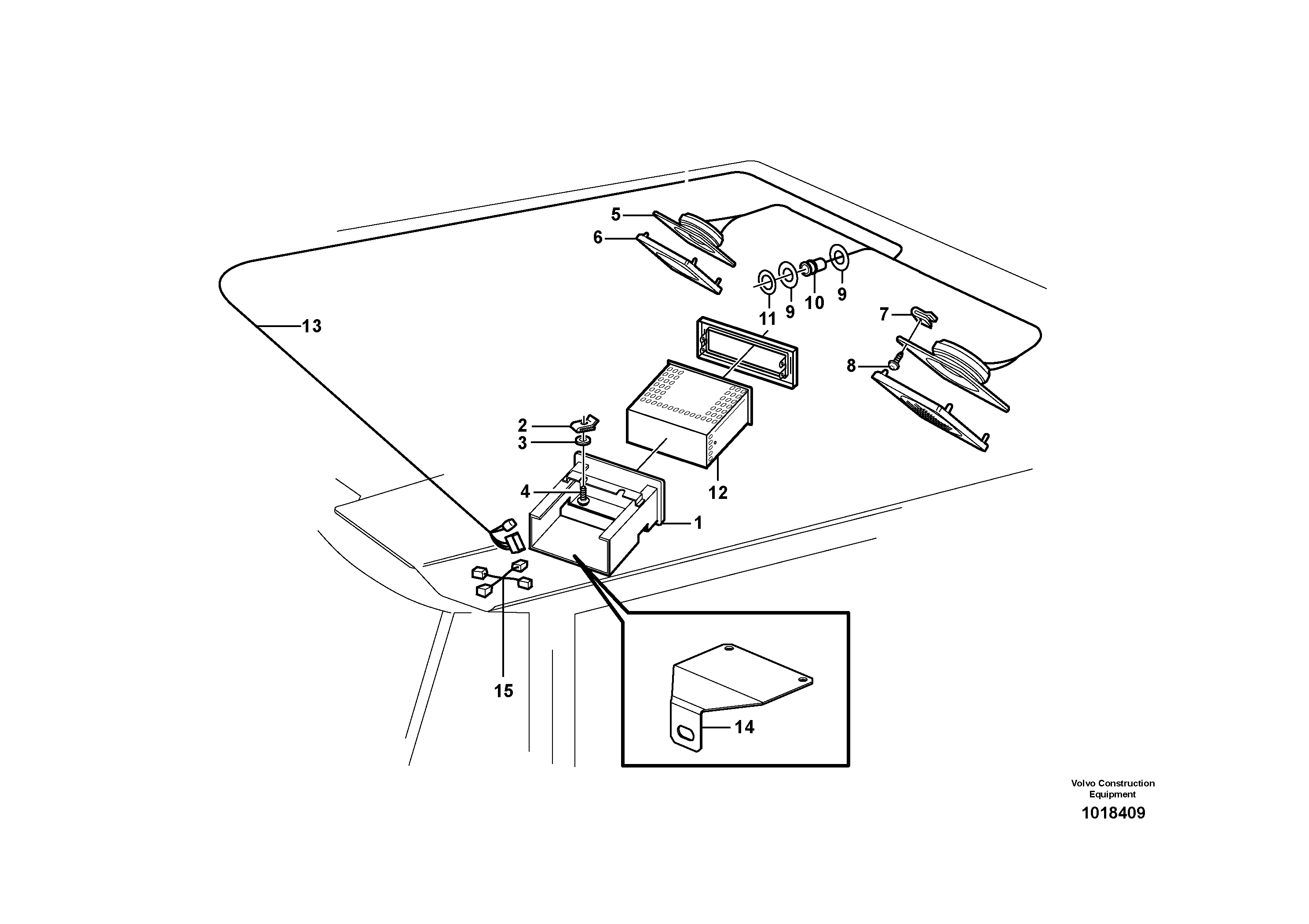 Radio bracket. — volvo parts diagram