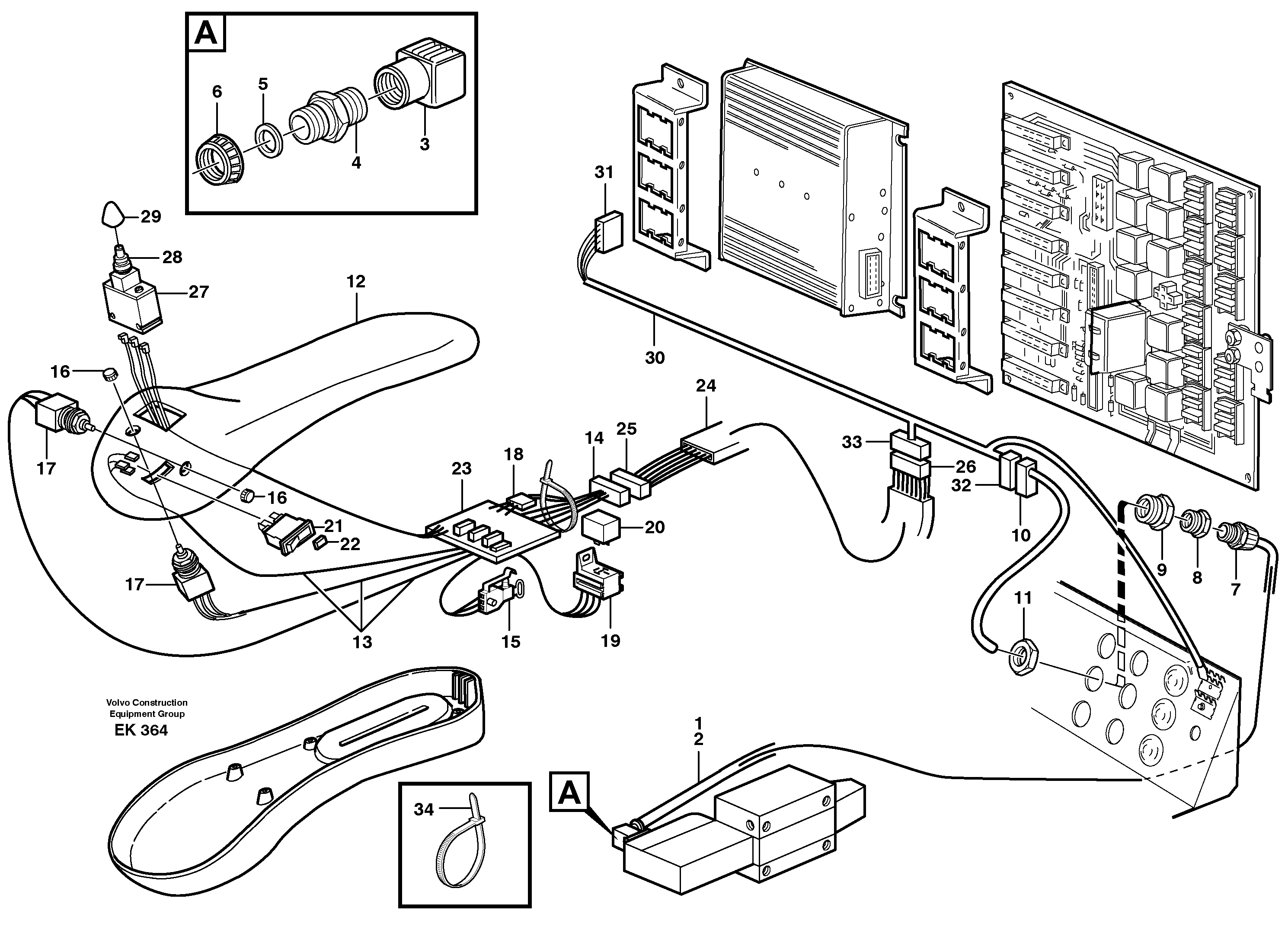 Cable harness, CDC-steering.  80266 — volvo parts diagram