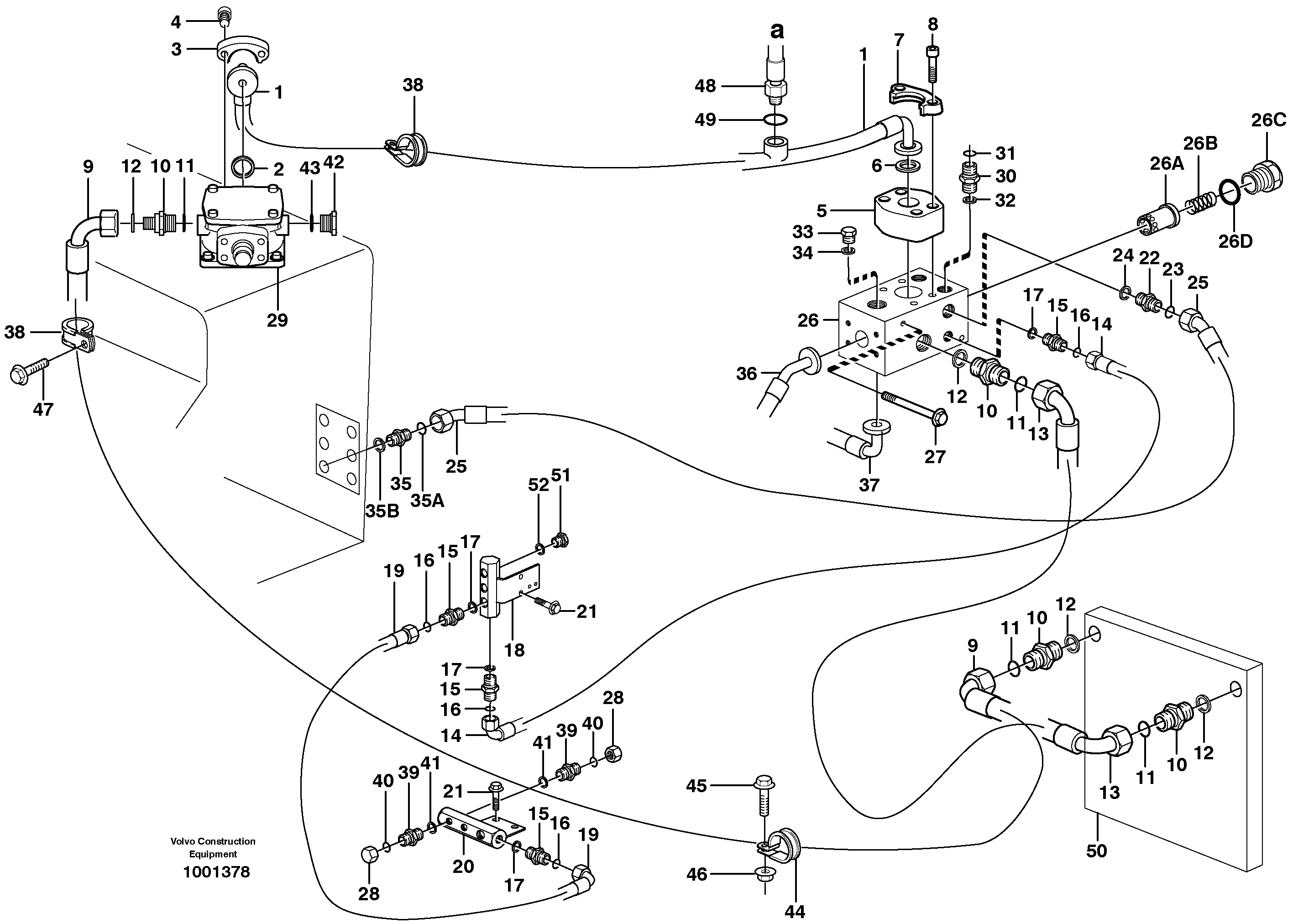 Hydraulic system, return lines — volvo parts diagram