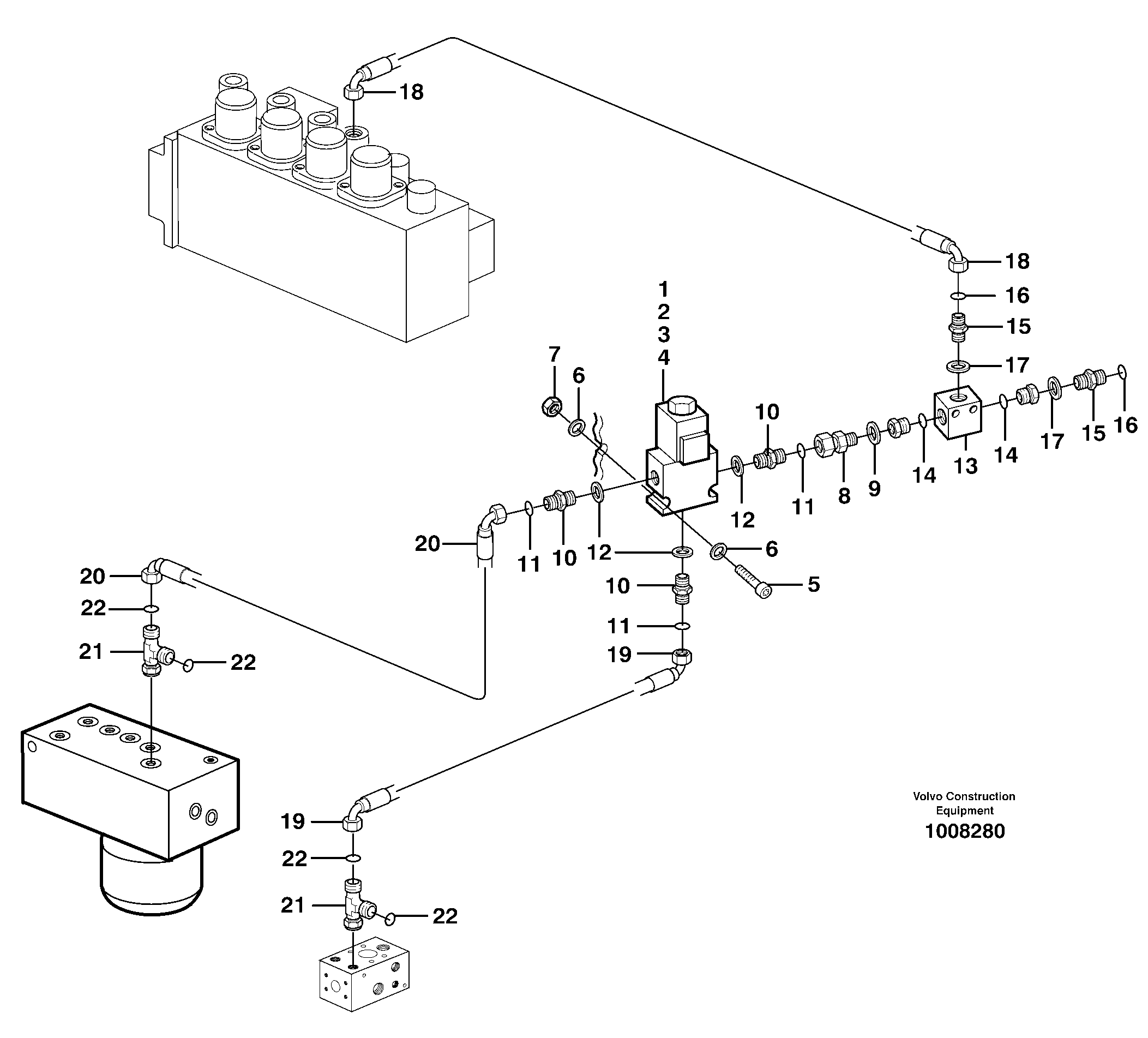 Hammer control, operating valve  14311176 — volvo parts diagram
