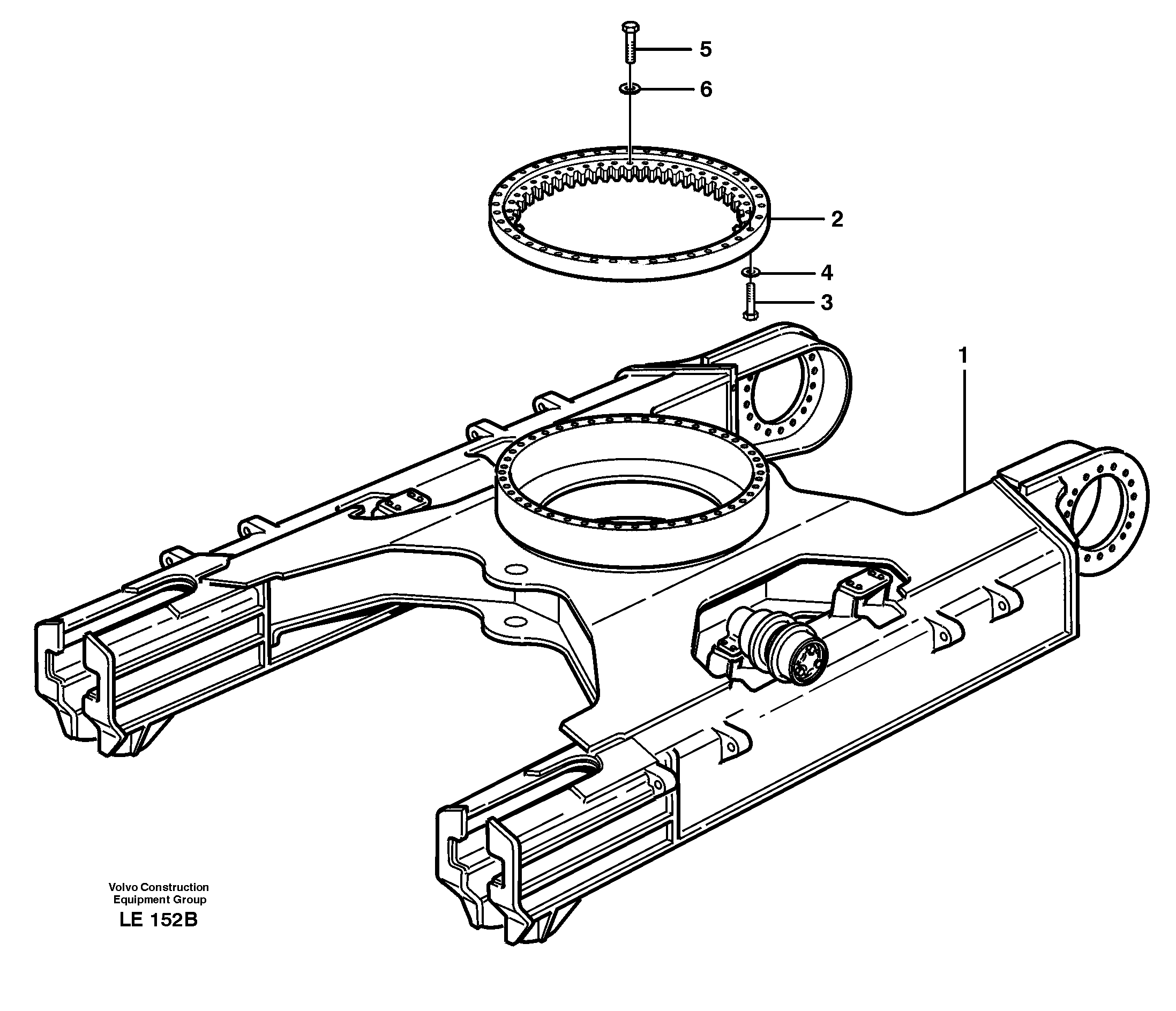 Slewing ring attachment — volvo parts diagram