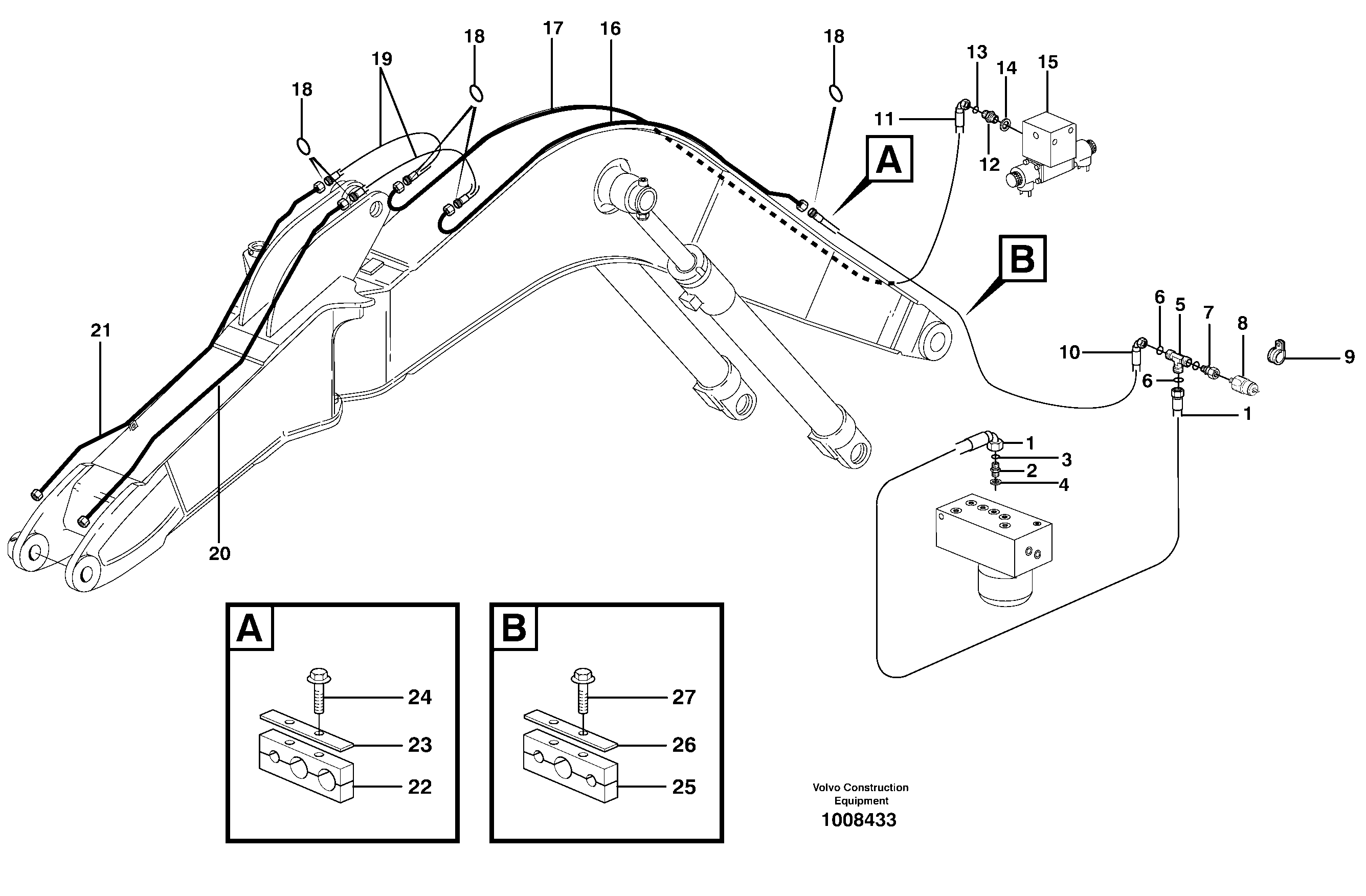 Equipment hydraulics, offset  14303069 — volvo parts diagram