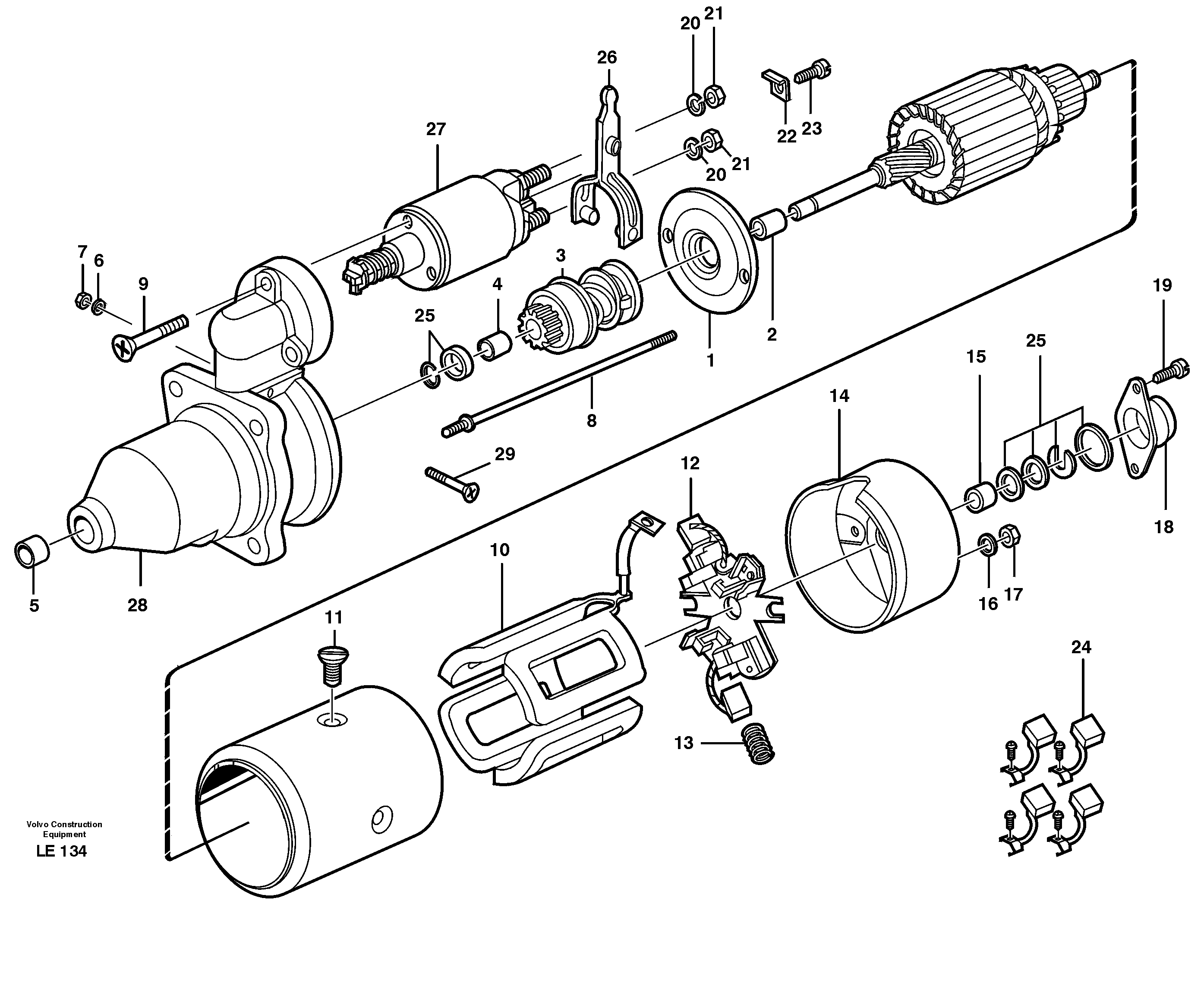 Starter motor — volvo parts diagram