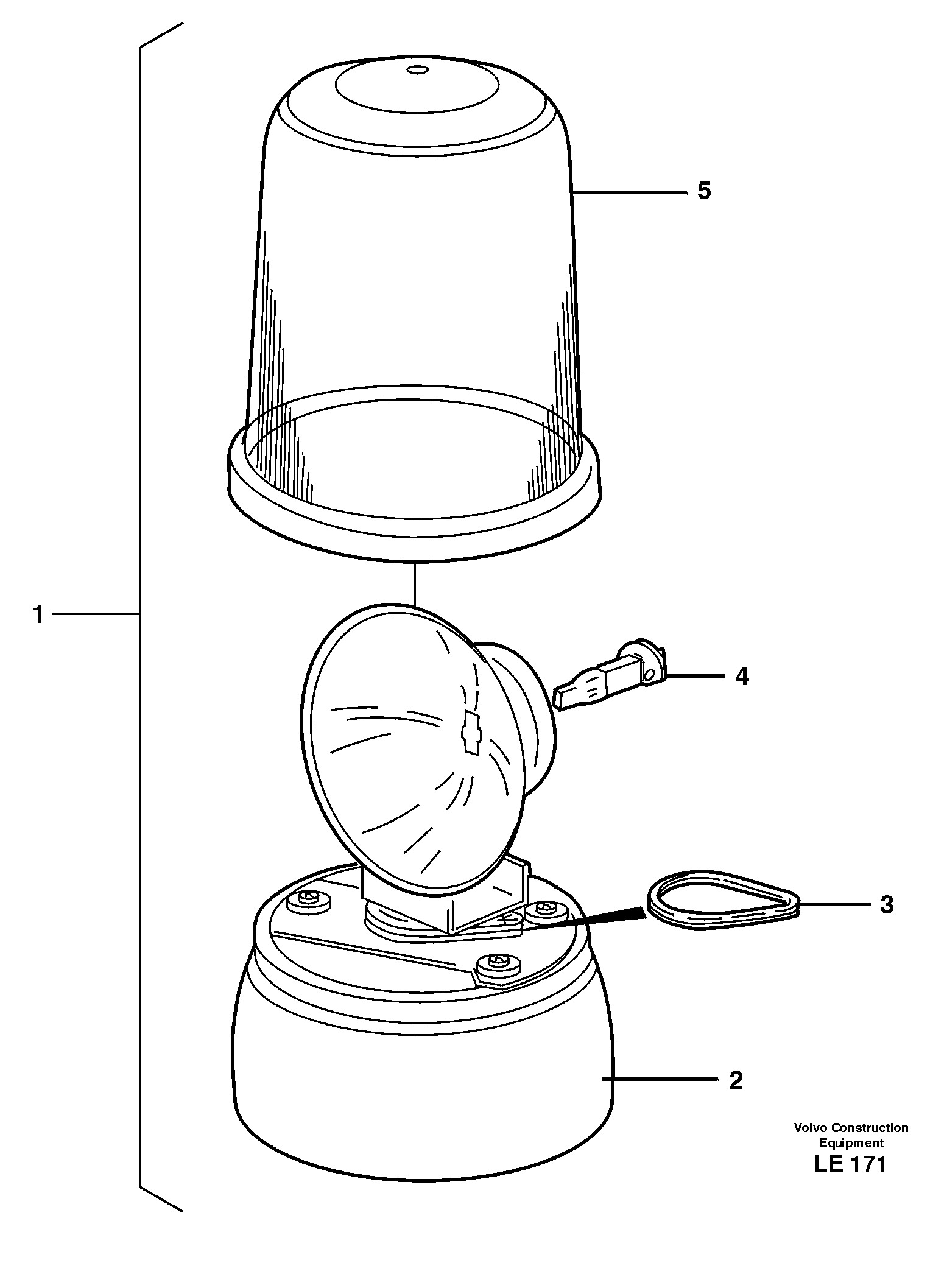 Rotating beacon  14302815 — volvo parts diagram