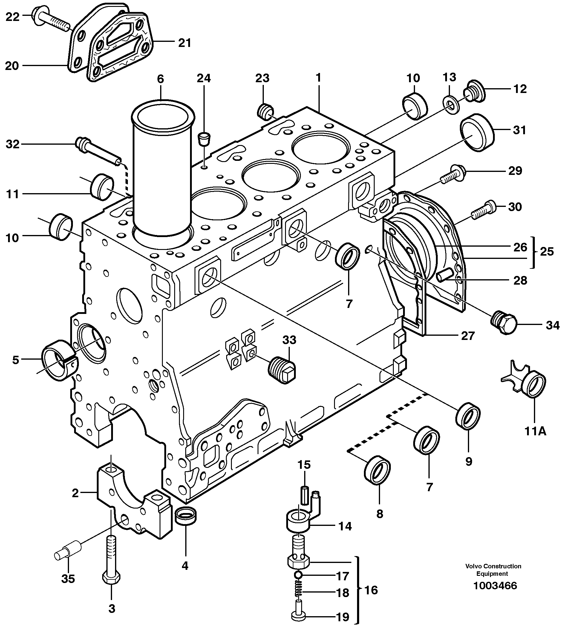 Cylinder block — volvo parts diagram